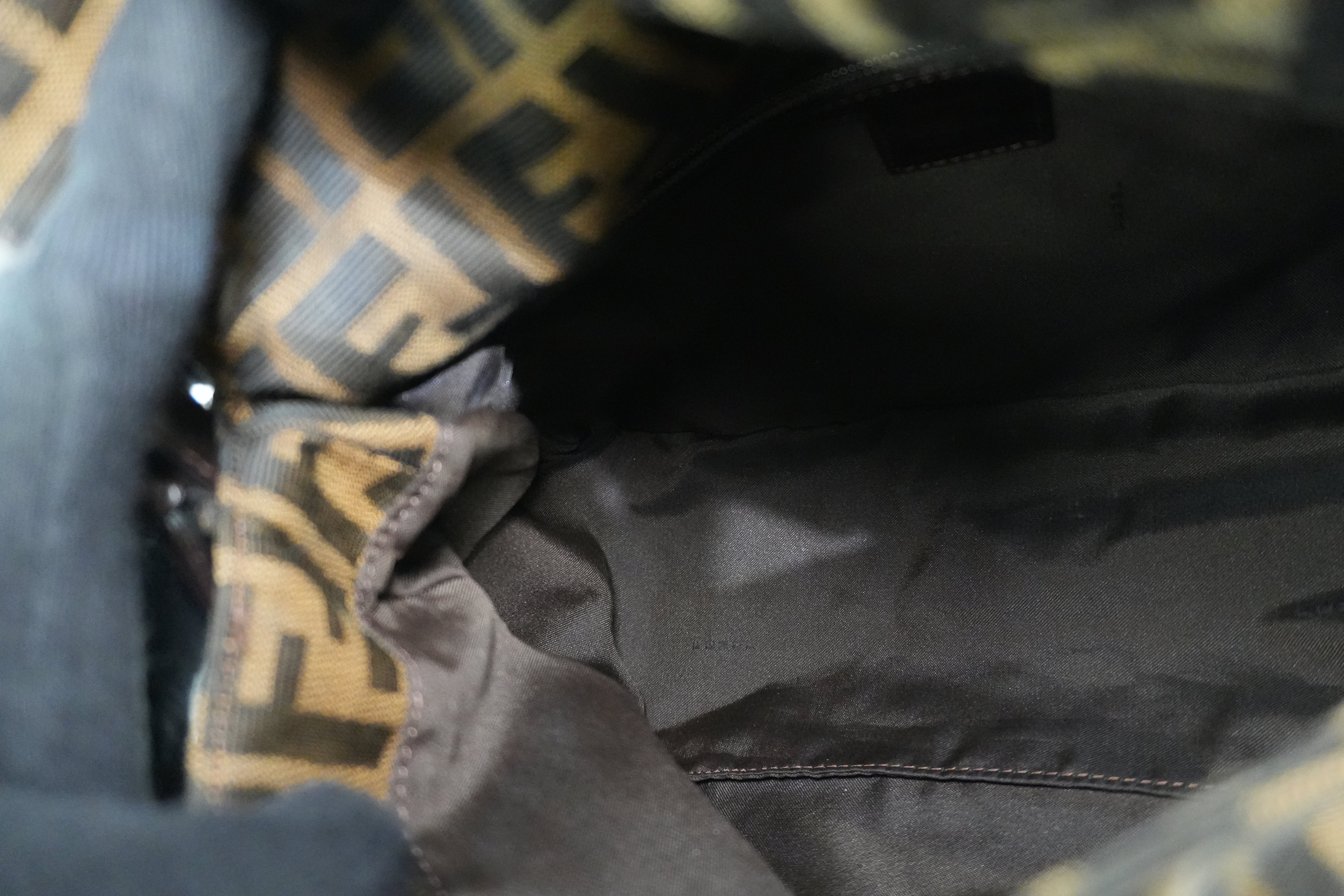 Pre-owned Fendi Zucca Mamma Baguette Handbag Brown