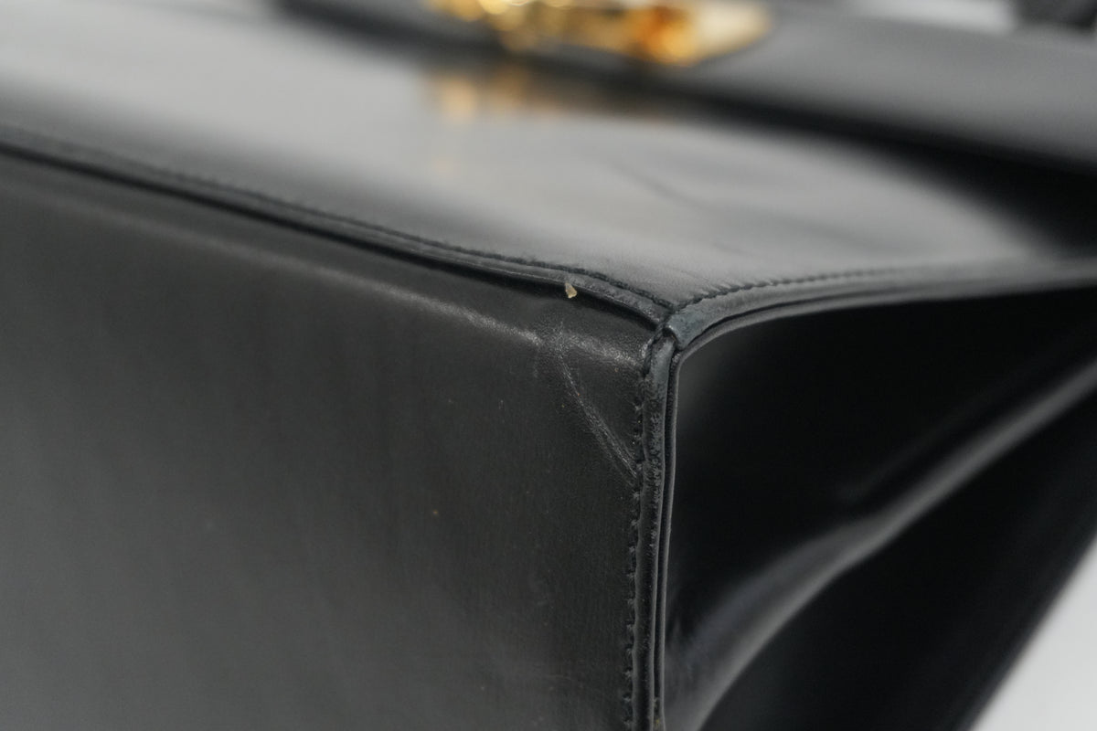 Pre-Owned Ferragamo Gancini Top Handle Two Way Black