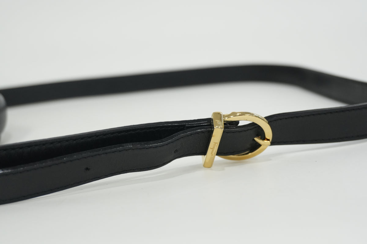 Pre-Owned Ferragamo Gancini Top Handle Two Way Black