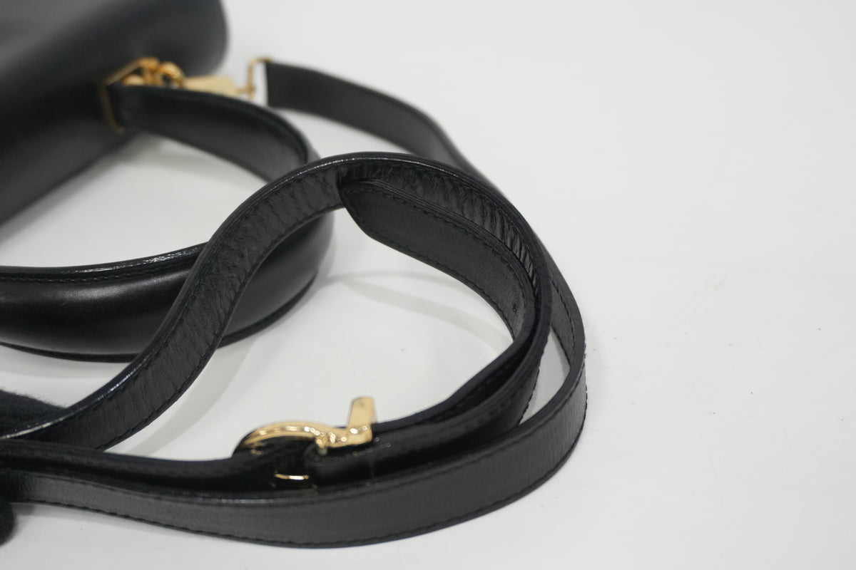 Pre-Owned Ferragamo Gancini Top Handle Two Way Black