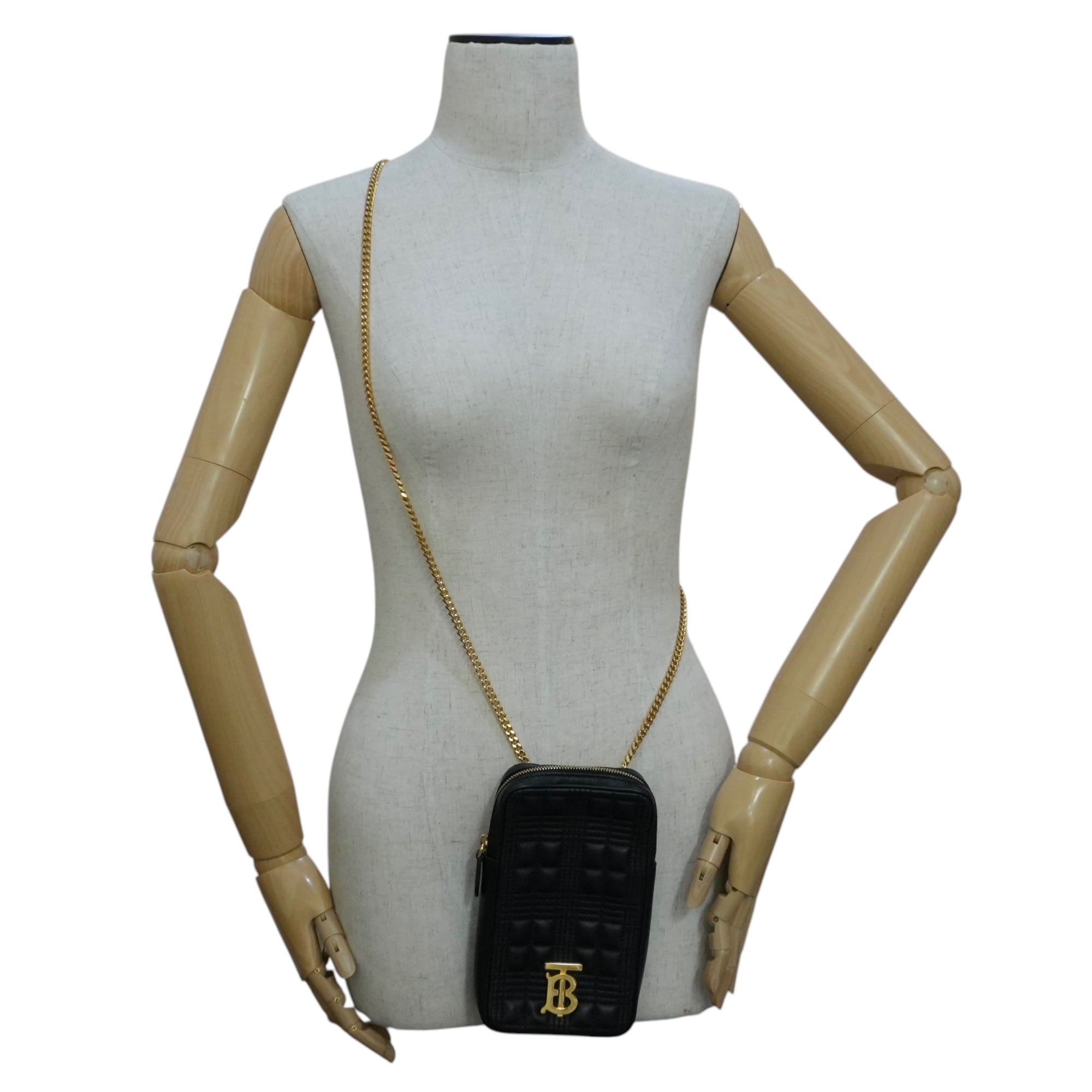 Pre-owned Burberry Mini Vertical Lola Pouch Crossbody Bag Black