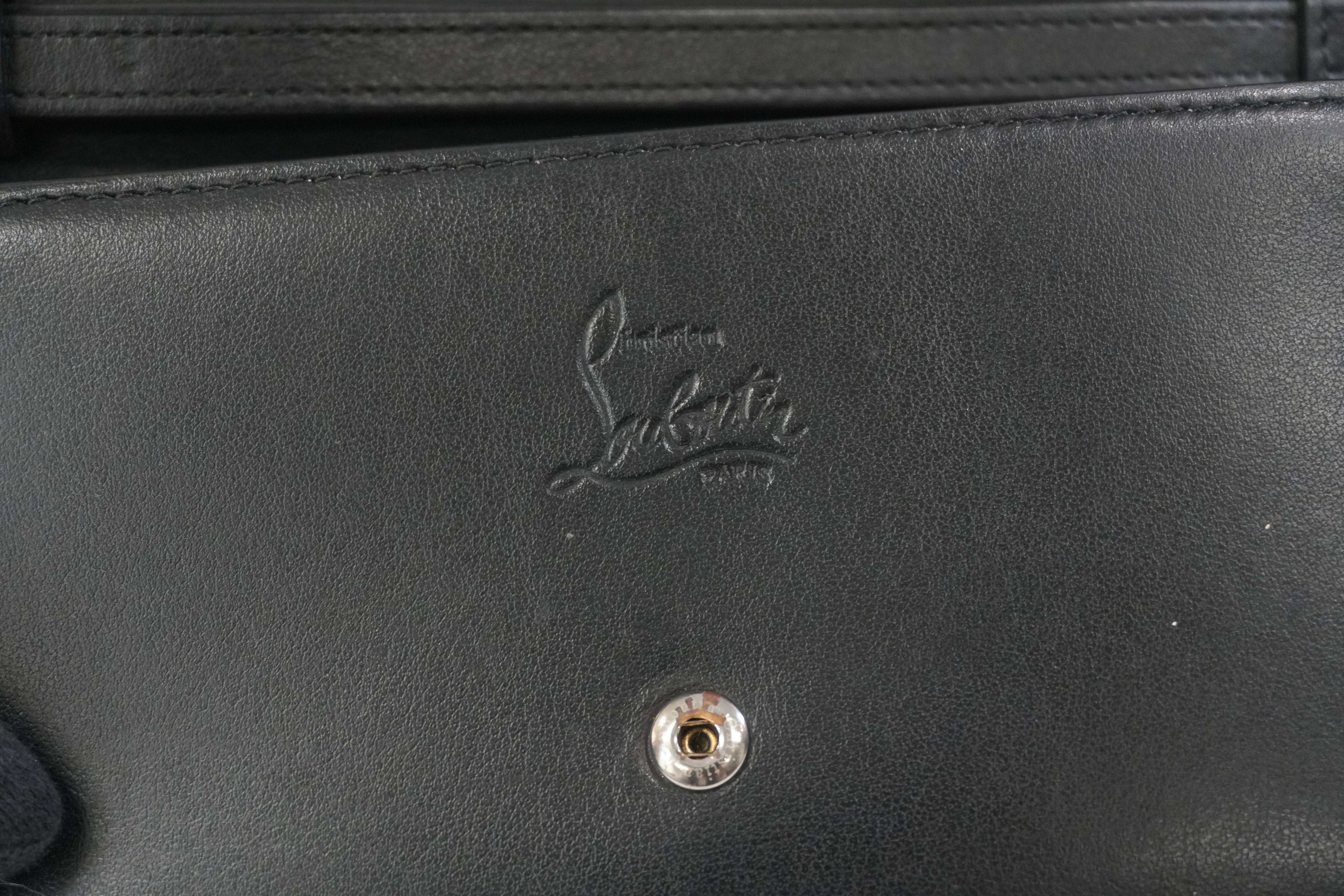 Pre-owned Christian Louboutin Studs Leather Wallet Black