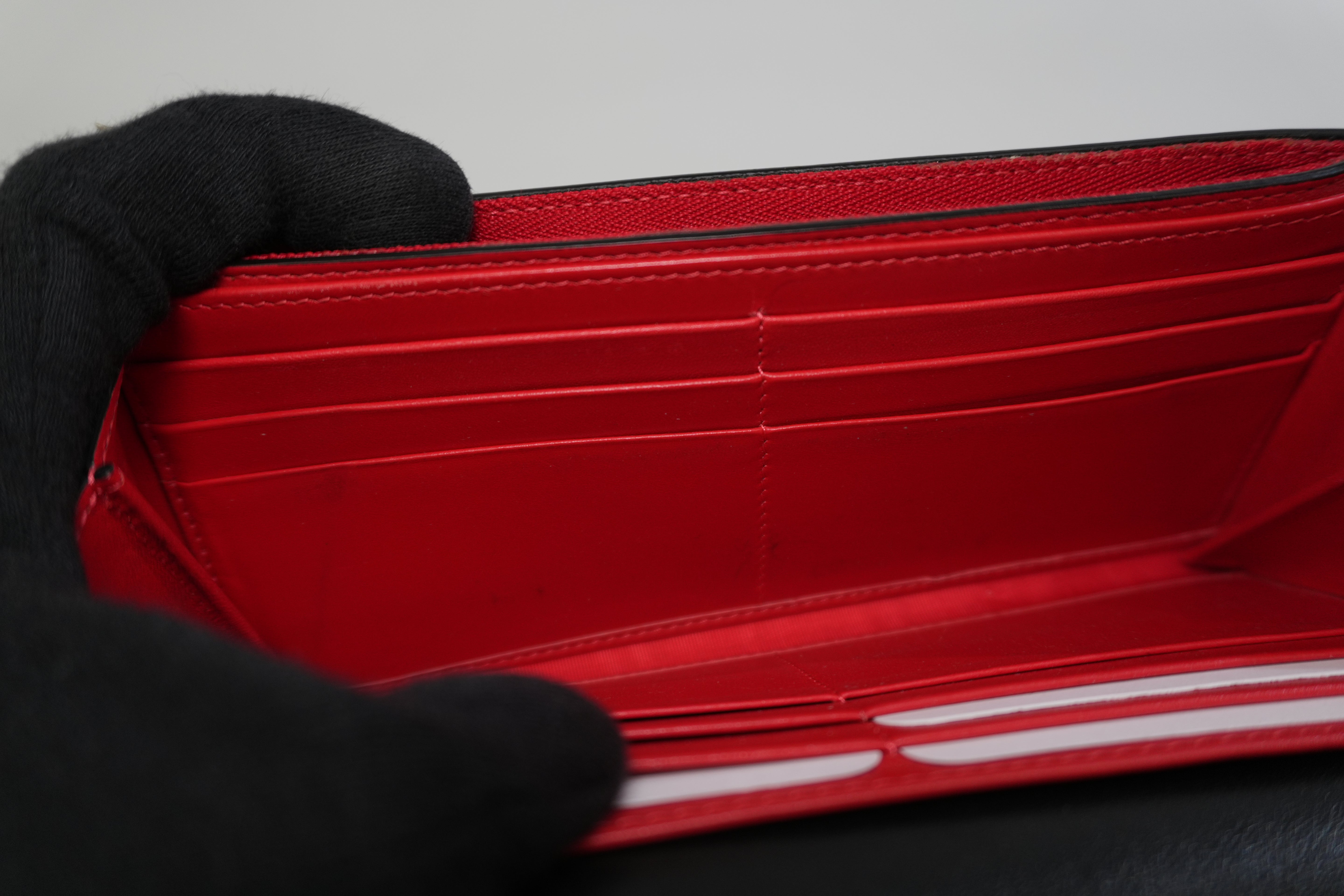 Pre-owned Christian Louboutin Studs Leather Wallet Black