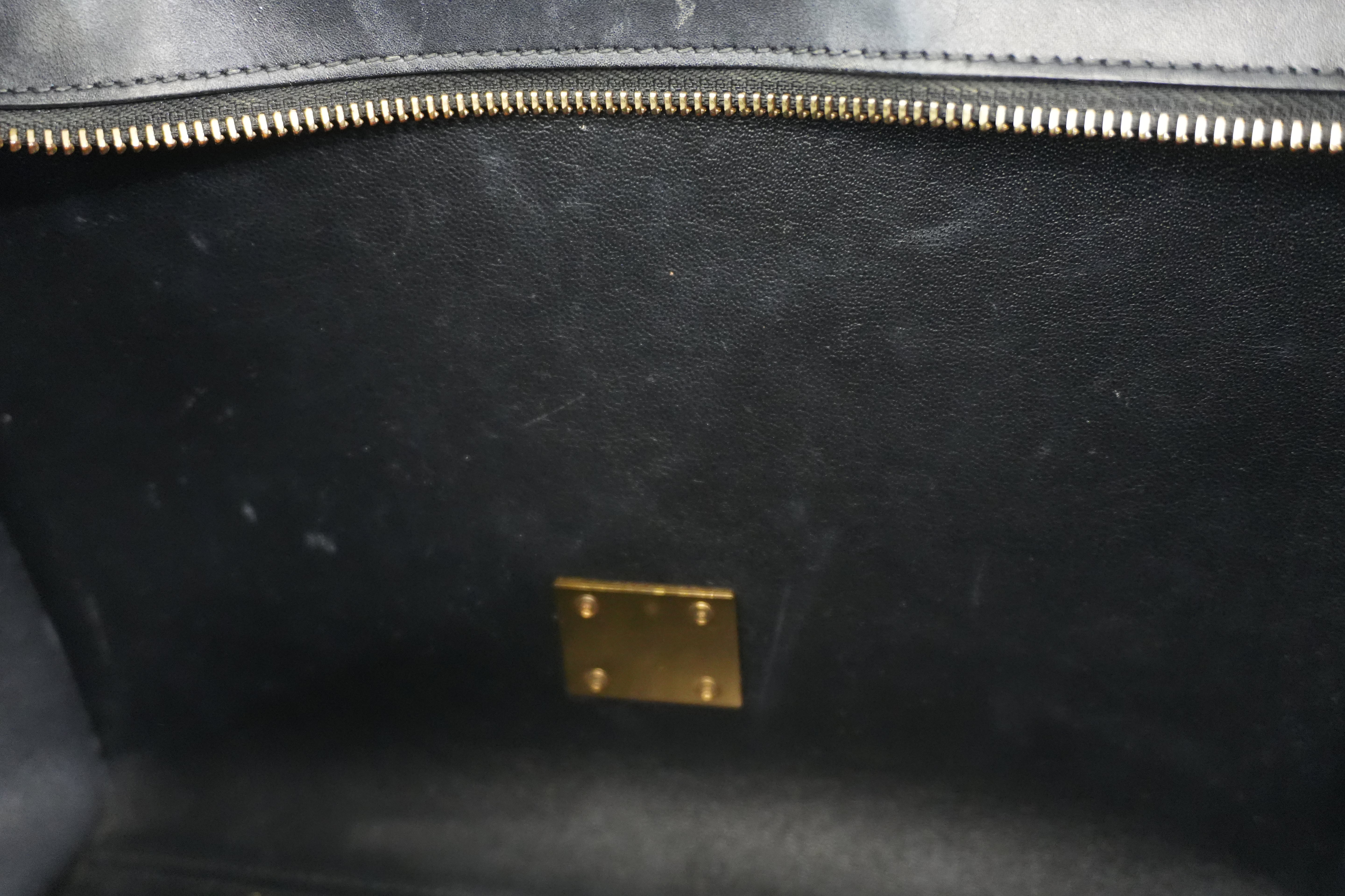 Pre-owned Celine Two Way Trapeze Shoulder Bag Blue and Brown