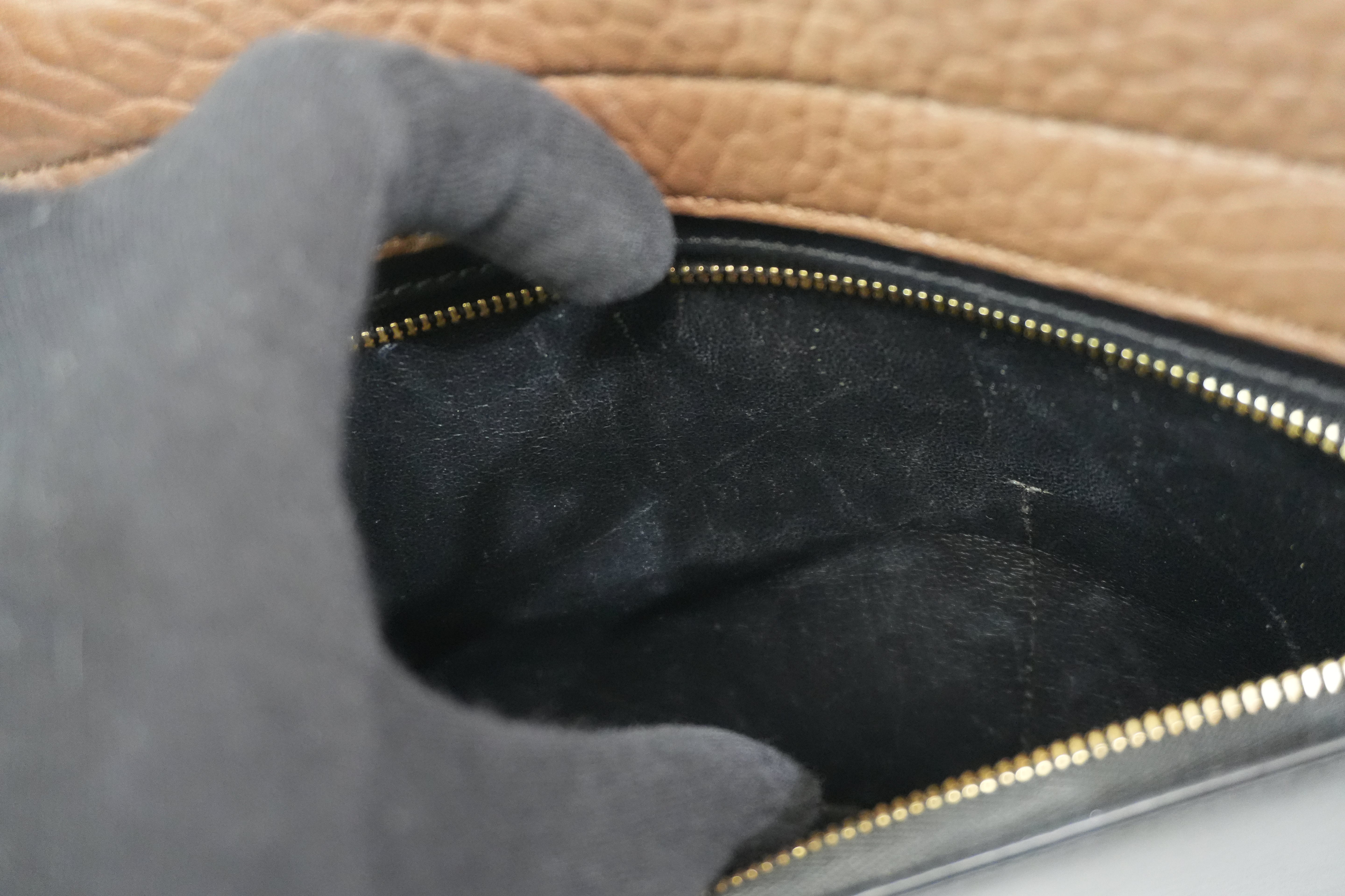 Pre-owned Celine Two Way Trapeze Shoulder Bag Blue and Brown