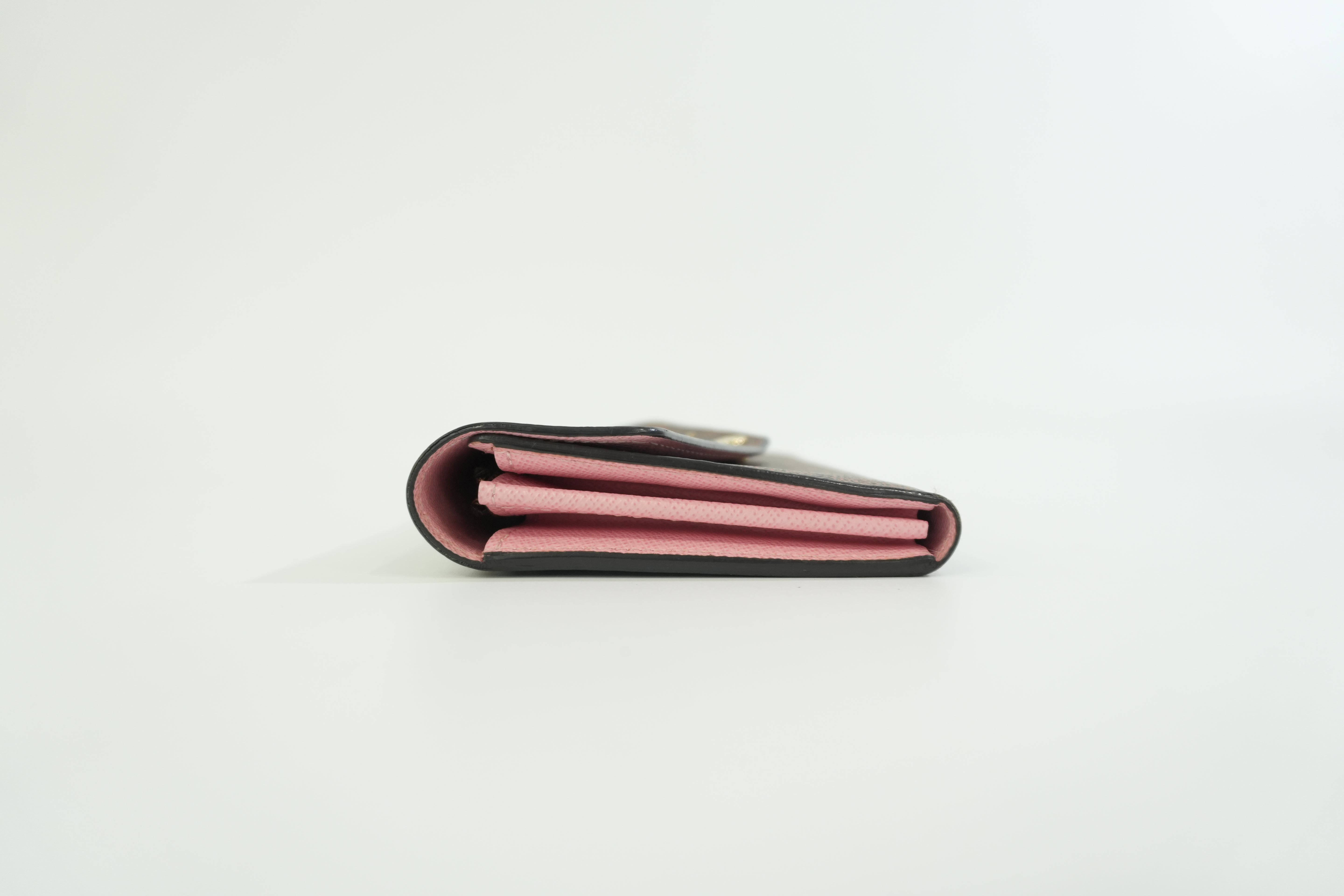 Pre-owned Louis Vuitton Monogram Sarah Wallet Flower