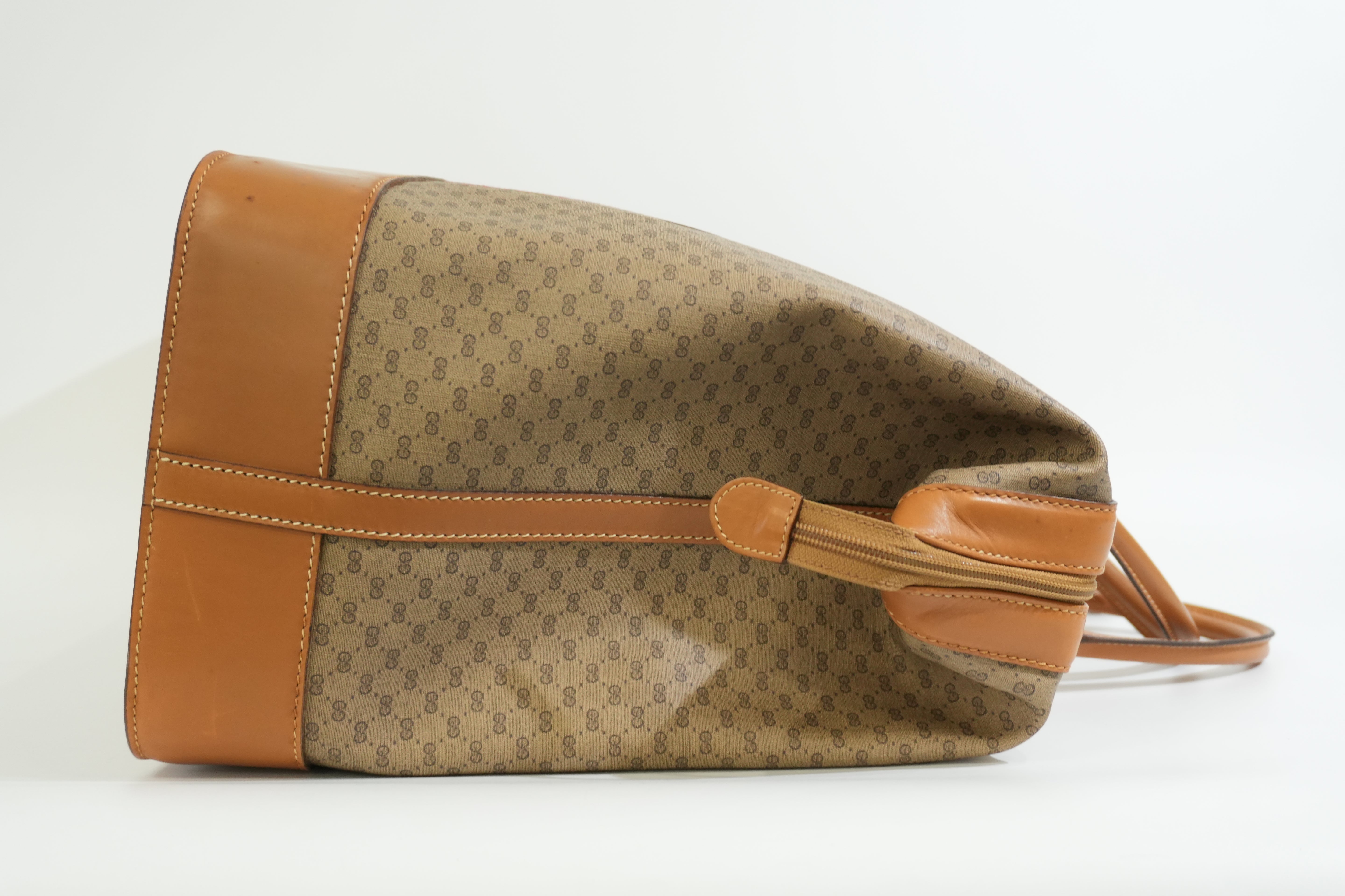 Pre-owned Gucci Supreme Travel Bag Brown