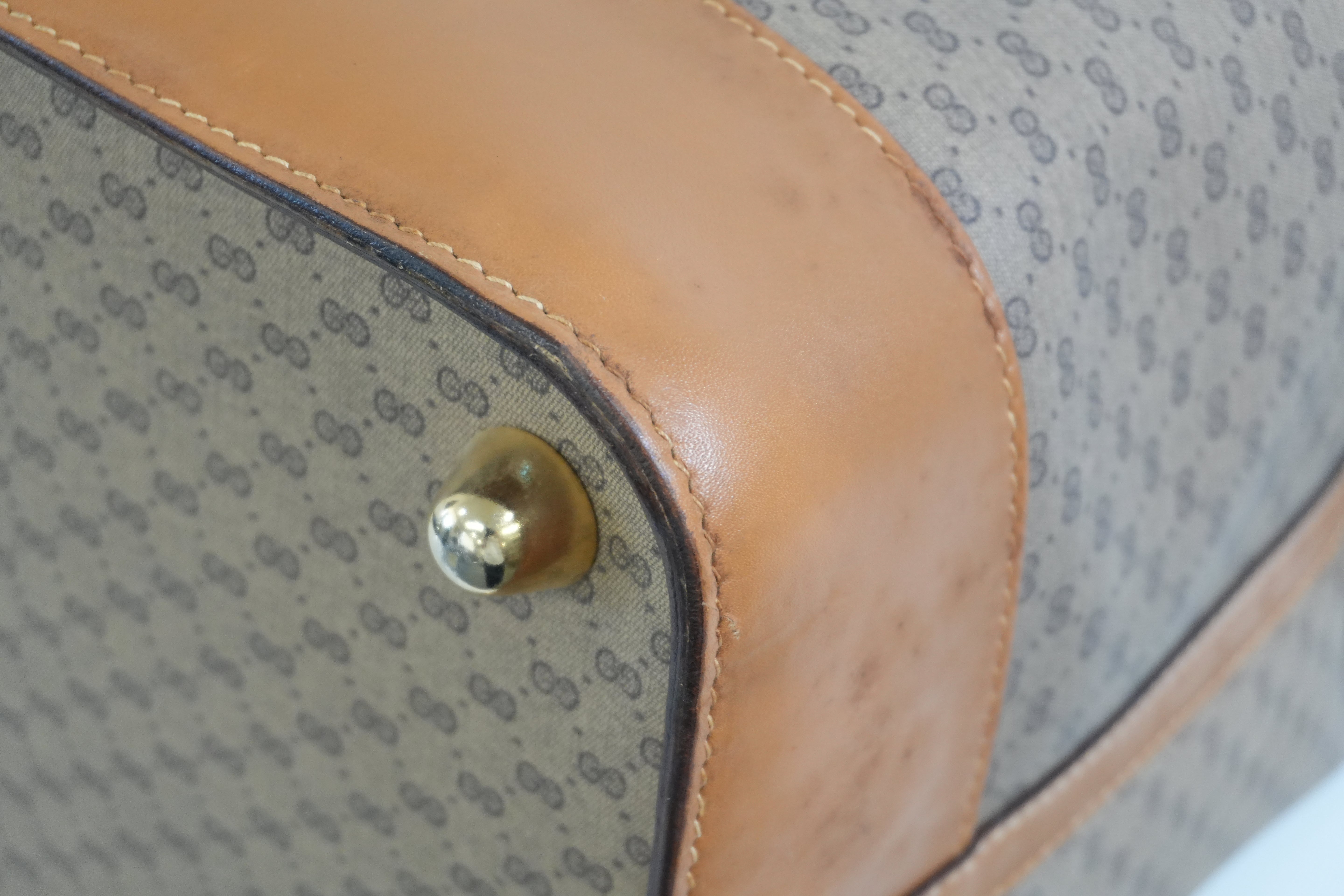 Pre-owned Gucci Supreme Travel Bag Brown