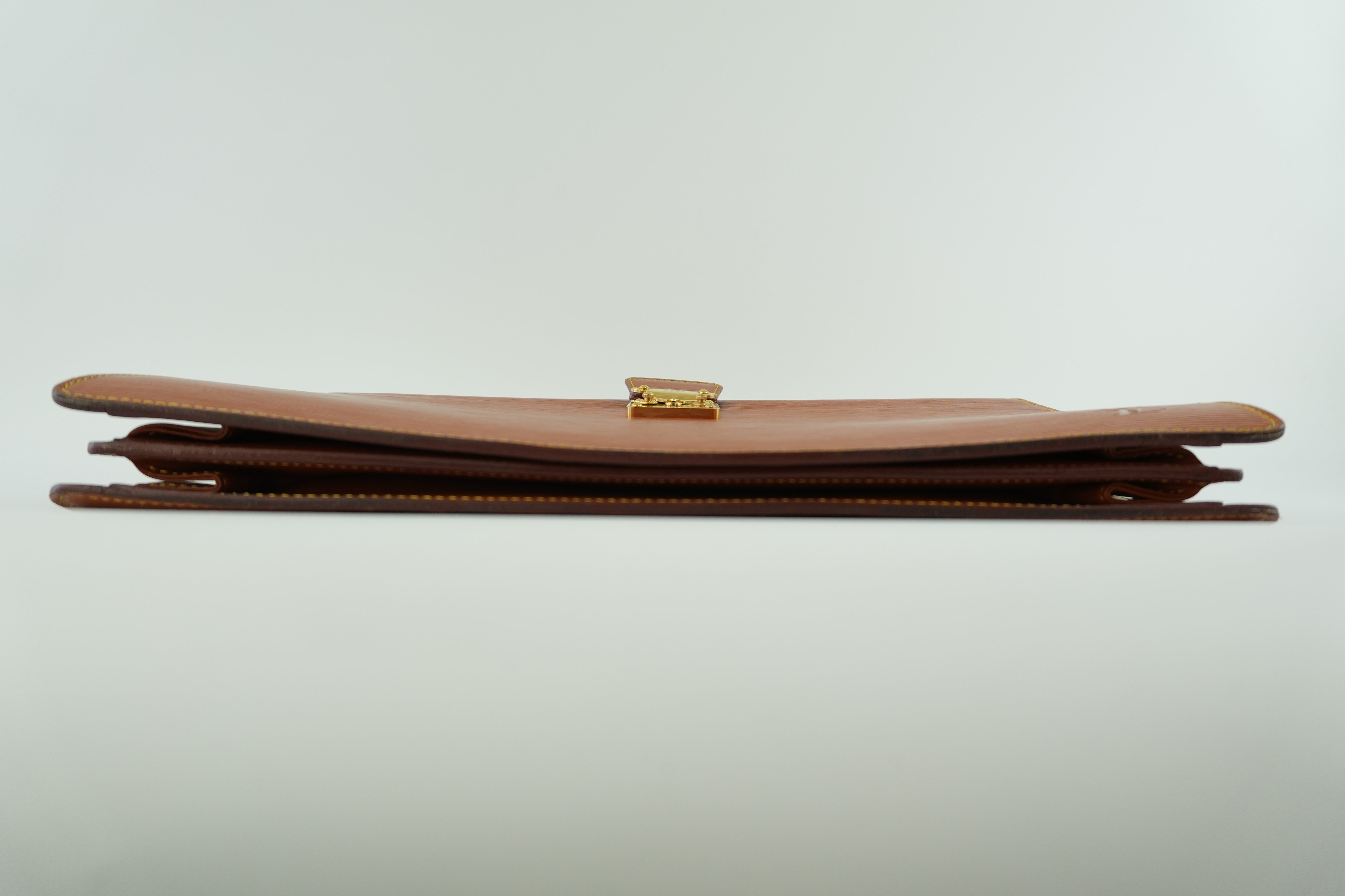 Louis Vuitton Briefcase Epi Kenya Brown Used