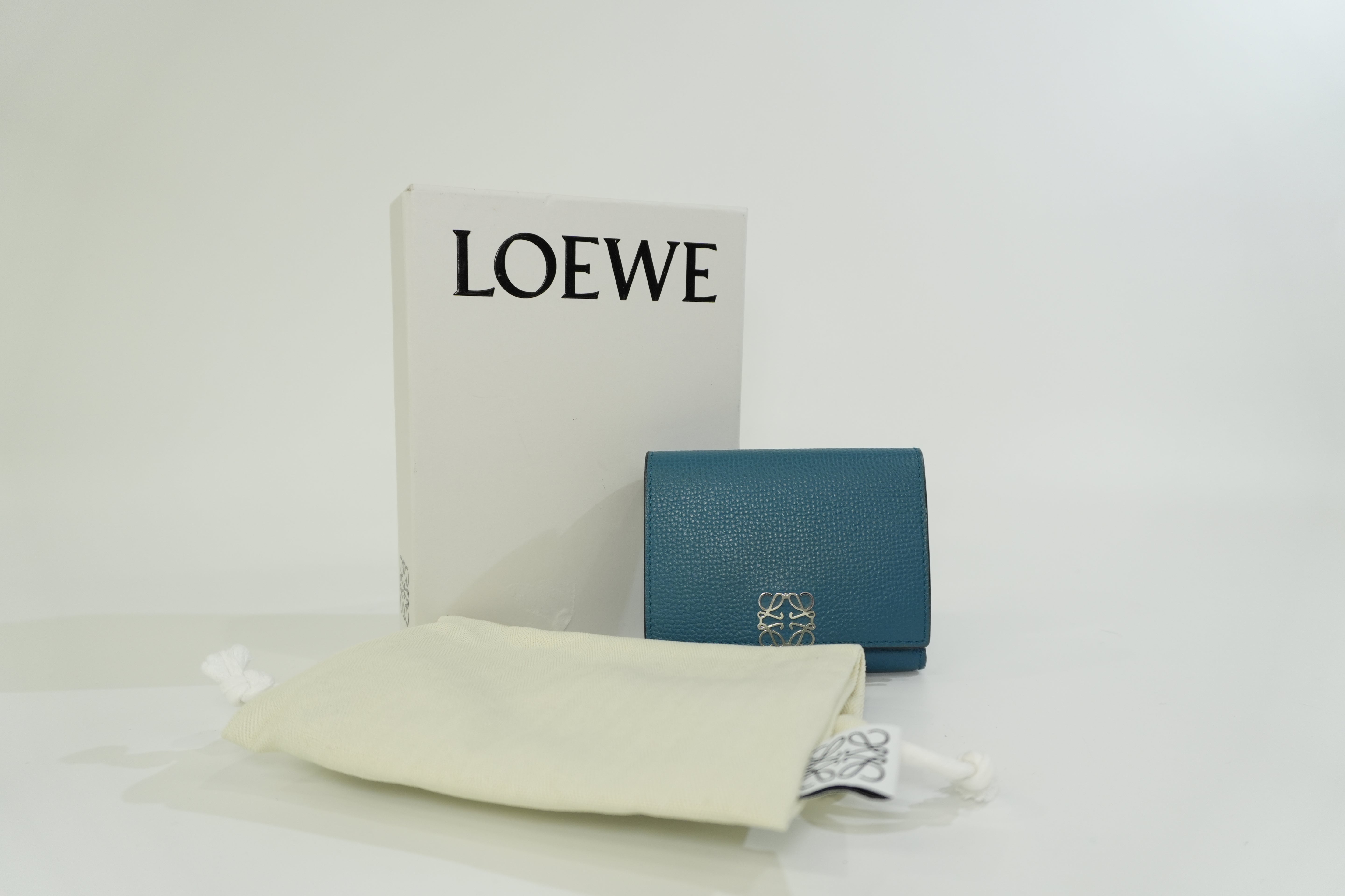 Pre-owned Loewe Trifold Wallet Blue