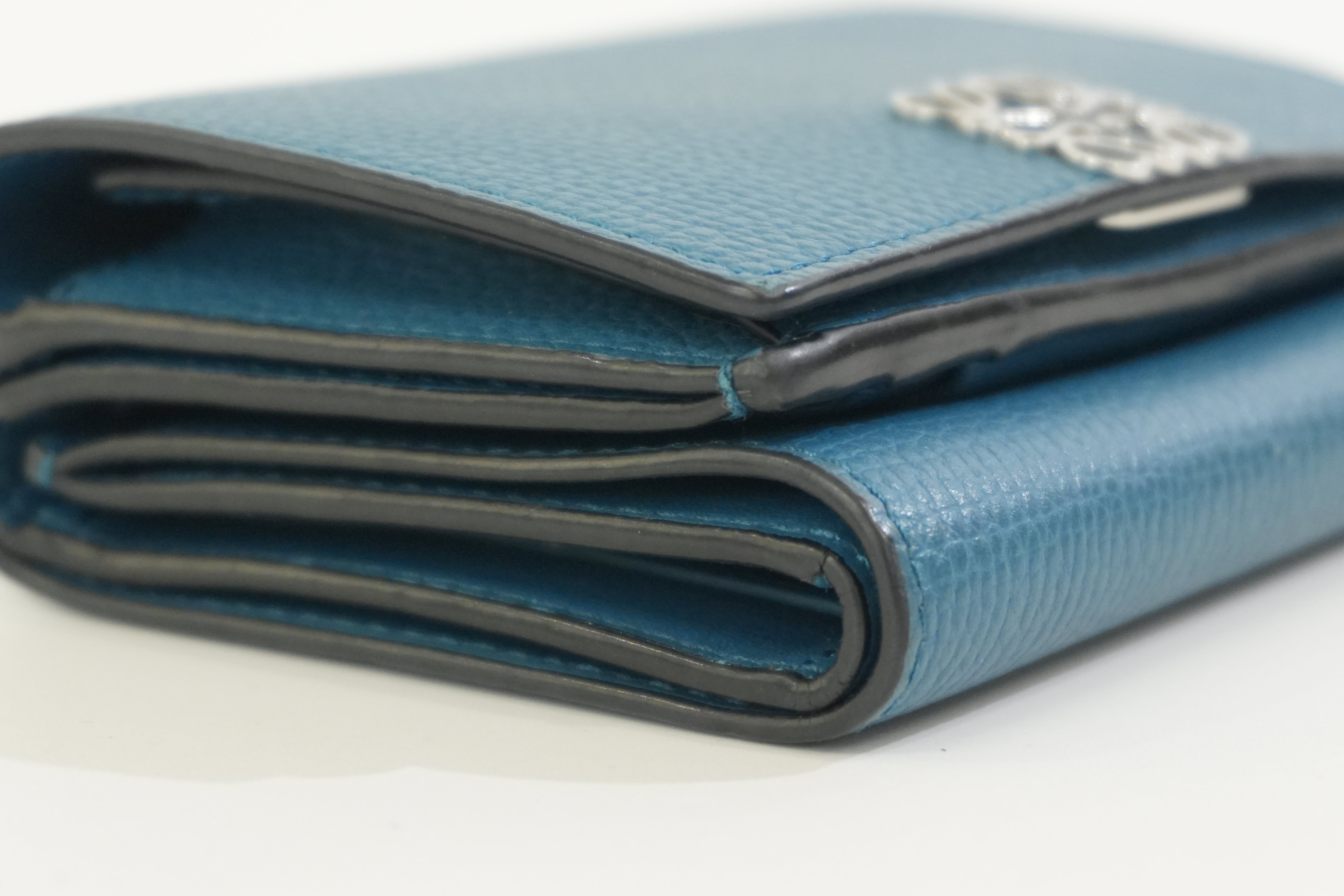 Pre-owned Loewe Trifold Wallet Blue