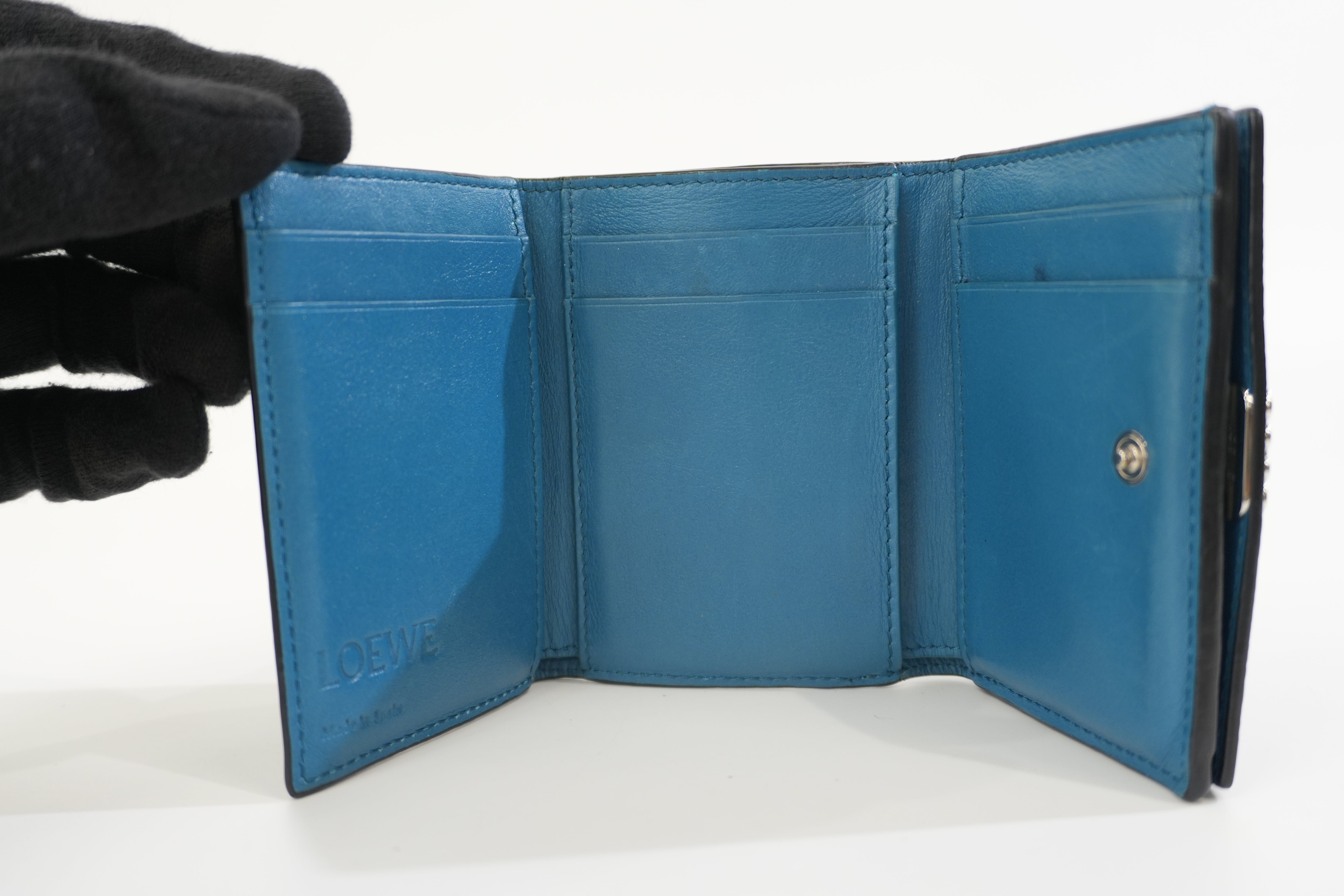 Pre-owned Loewe Trifold Wallet Blue