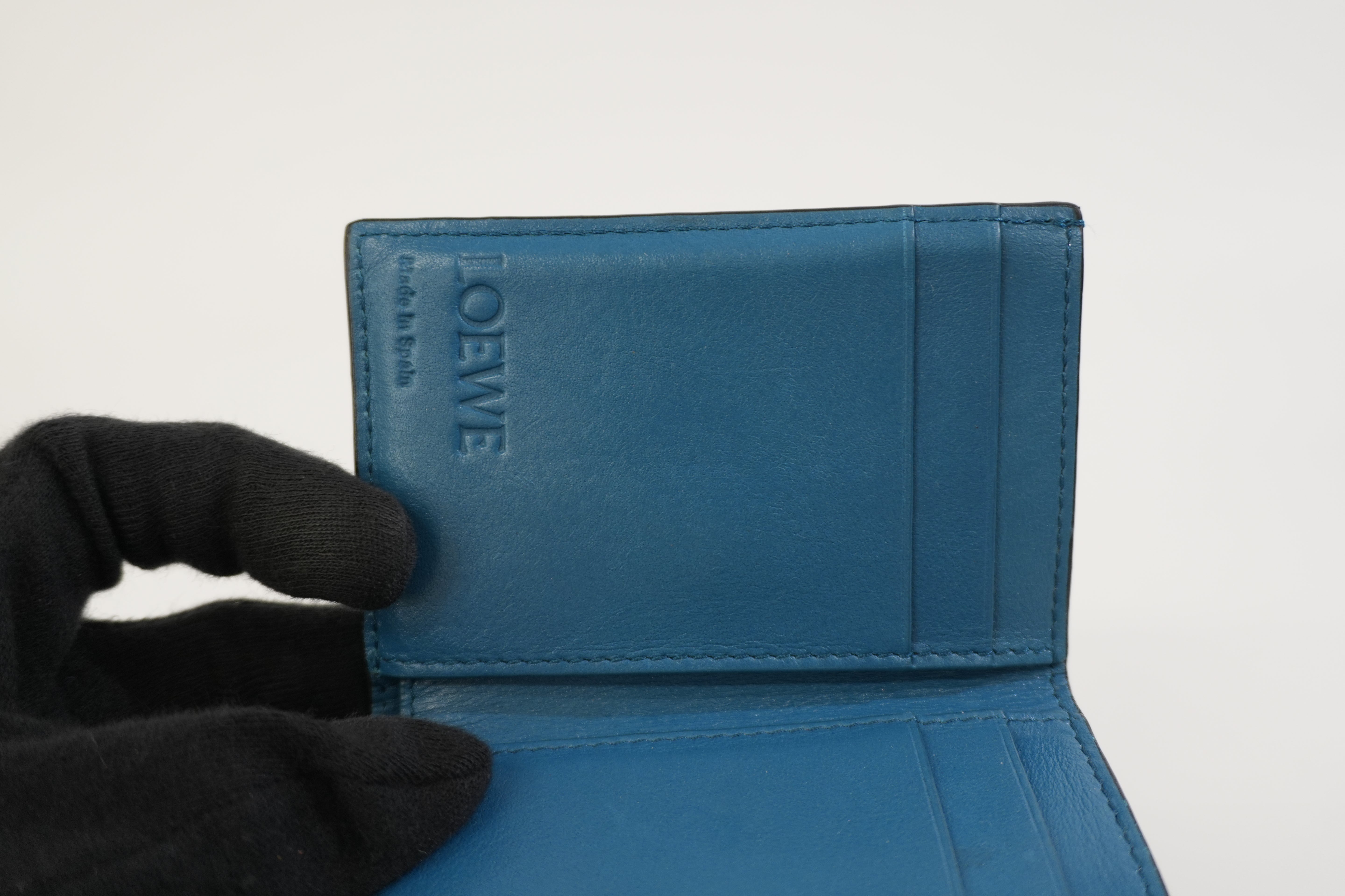Pre-owned Loewe Trifold Wallet Blue