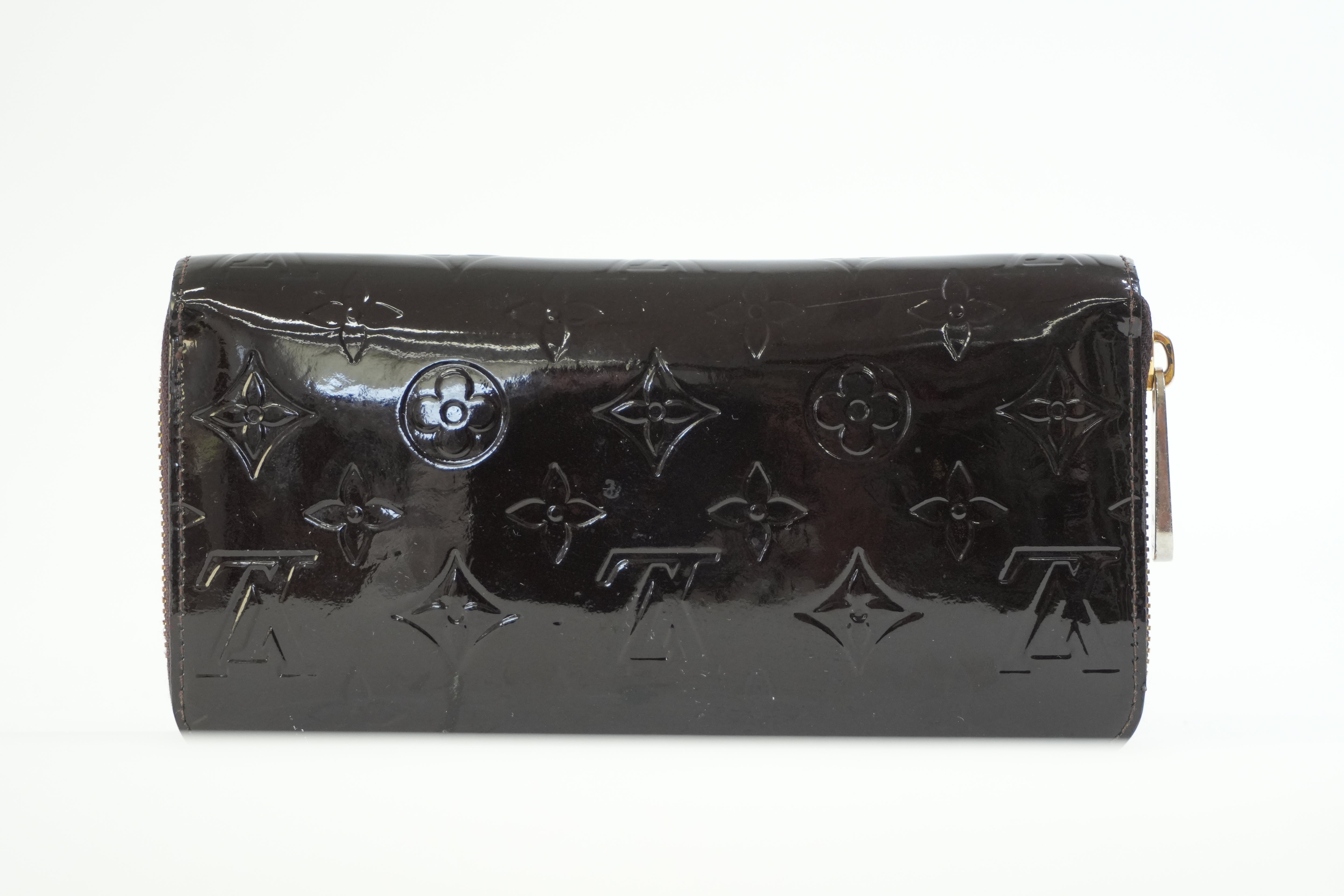 Pre-owned Louis Vuitton Vernis Zippy Long Wallet Amarante