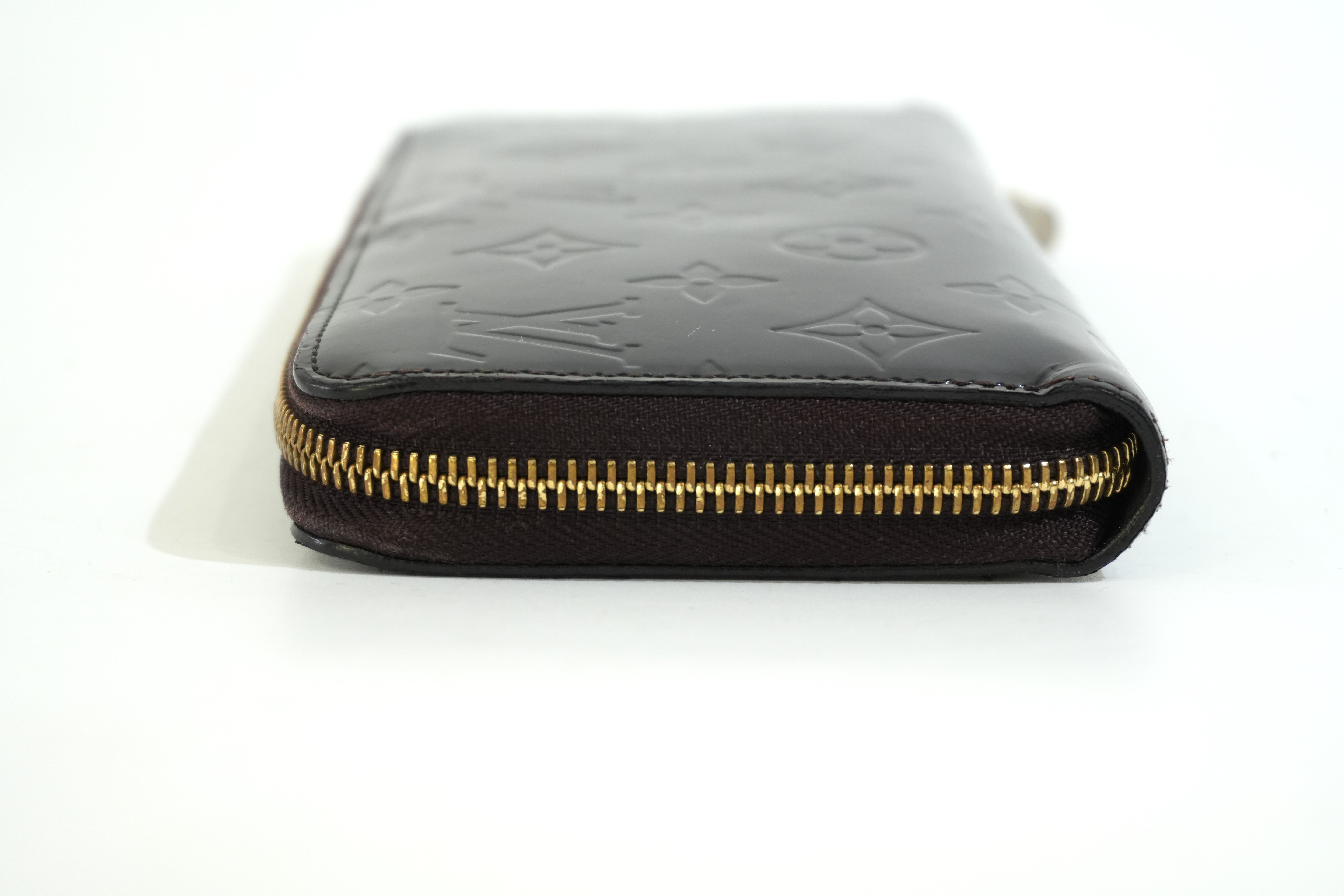 Pre-owned Louis Vuitton Vernis Zippy Long Wallet Amarante