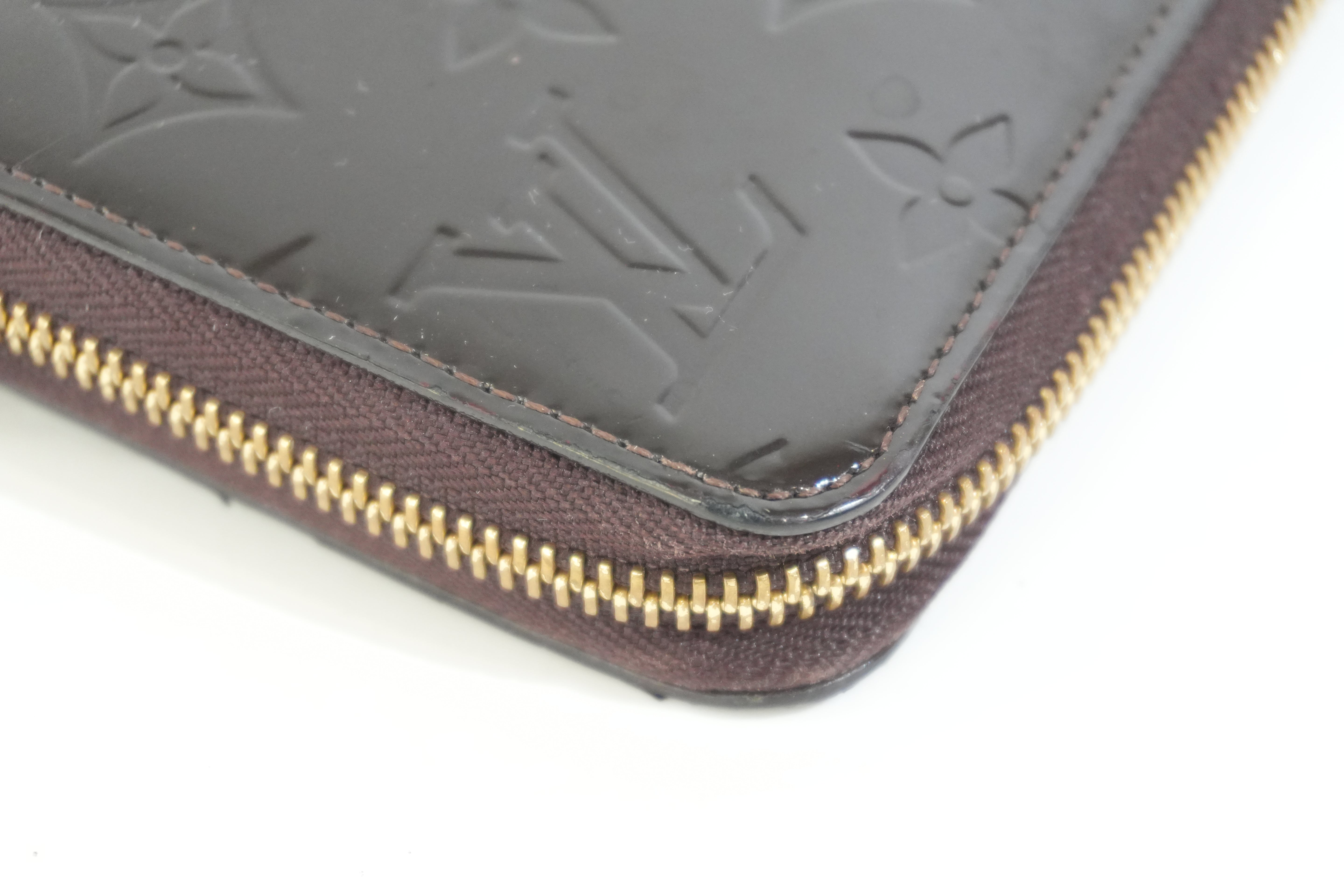 Pre-owned Louis Vuitton Vernis Zippy Long Wallet Amarante