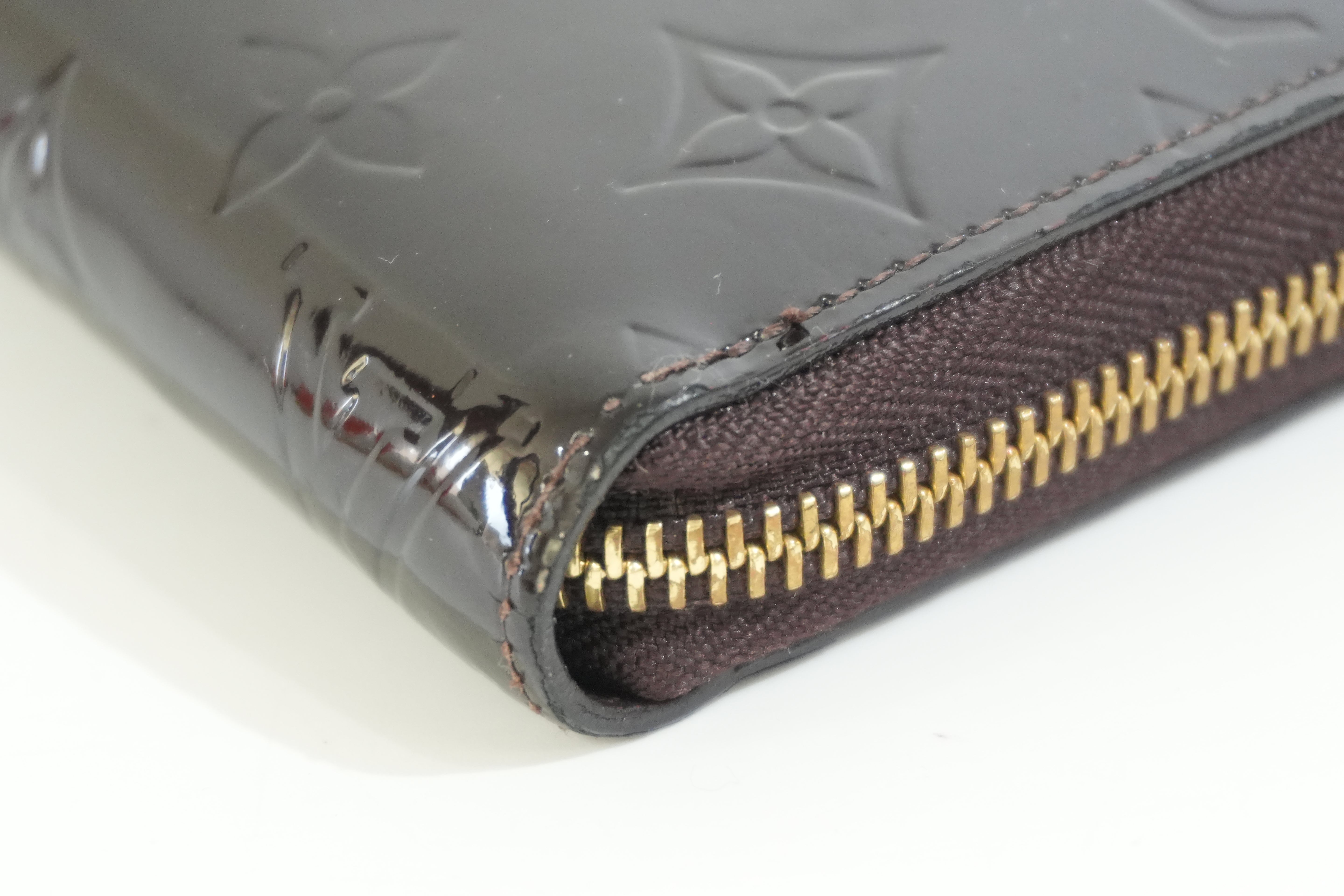 Pre-owned Louis Vuitton Vernis Zippy Long Wallet Amarante