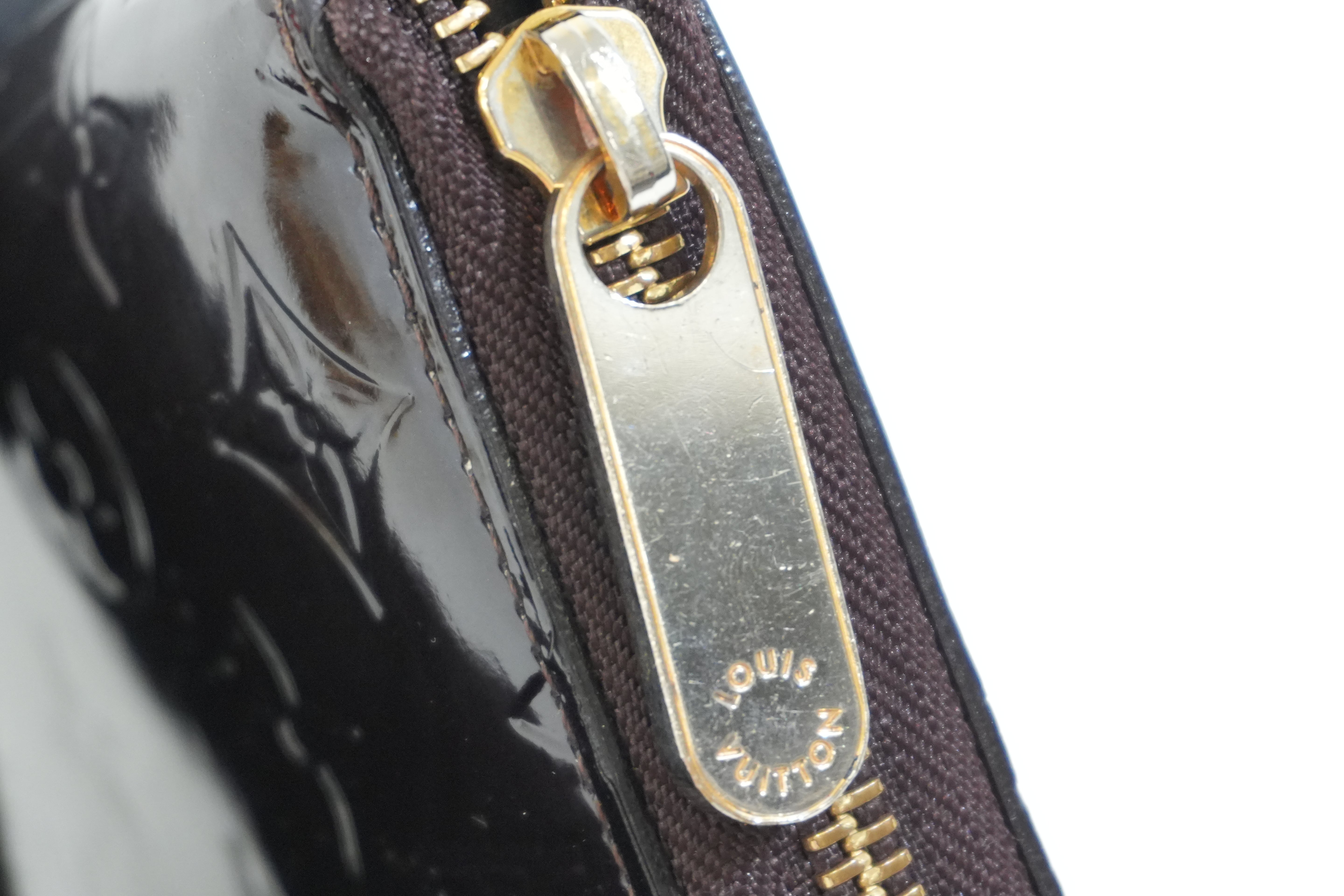 Pre-owned Louis Vuitton Vernis Zippy Long Wallet Amarante