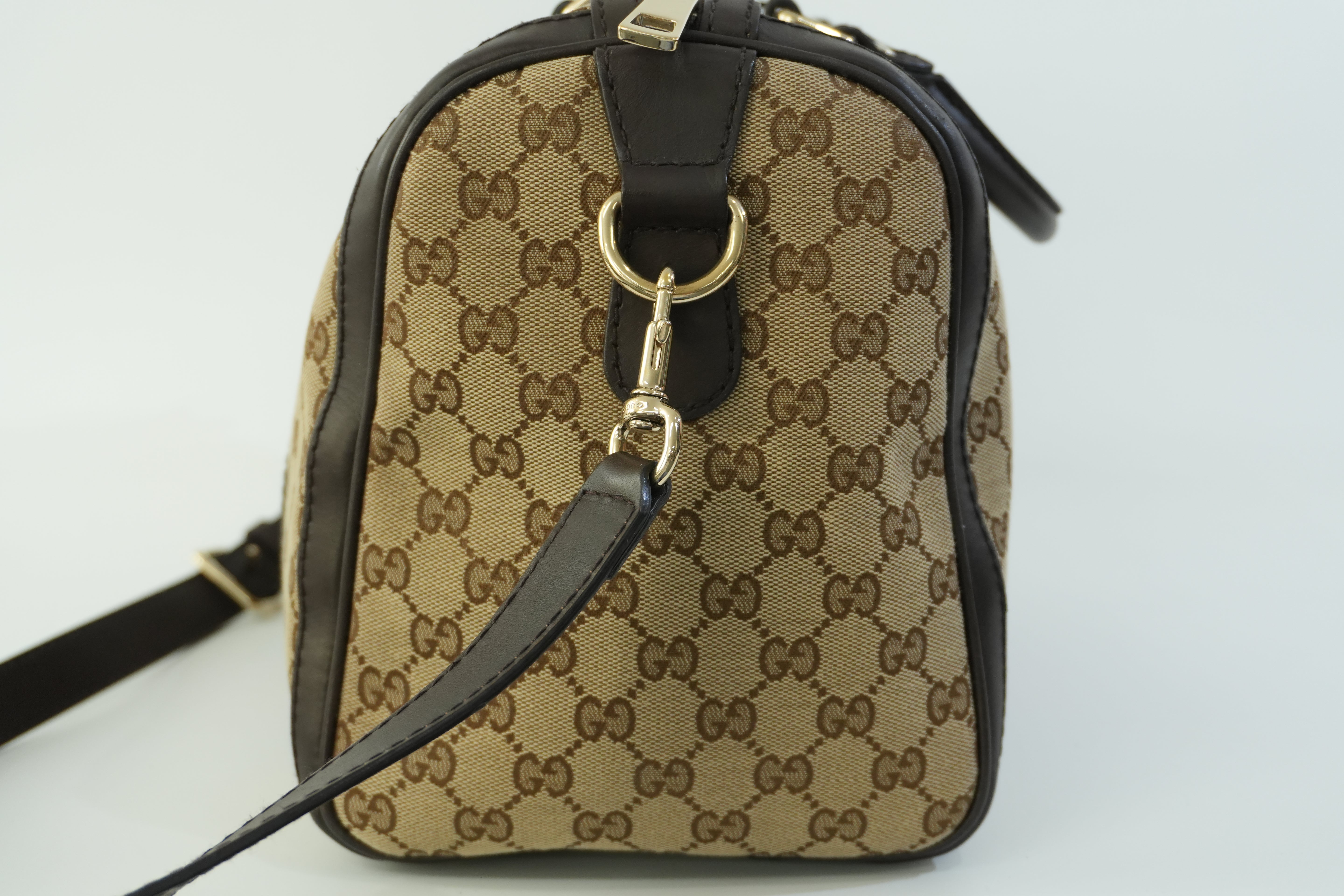 Pre-owned Gucci Fabric Canvas Two Way Sheryline Boston Shoulder Bag