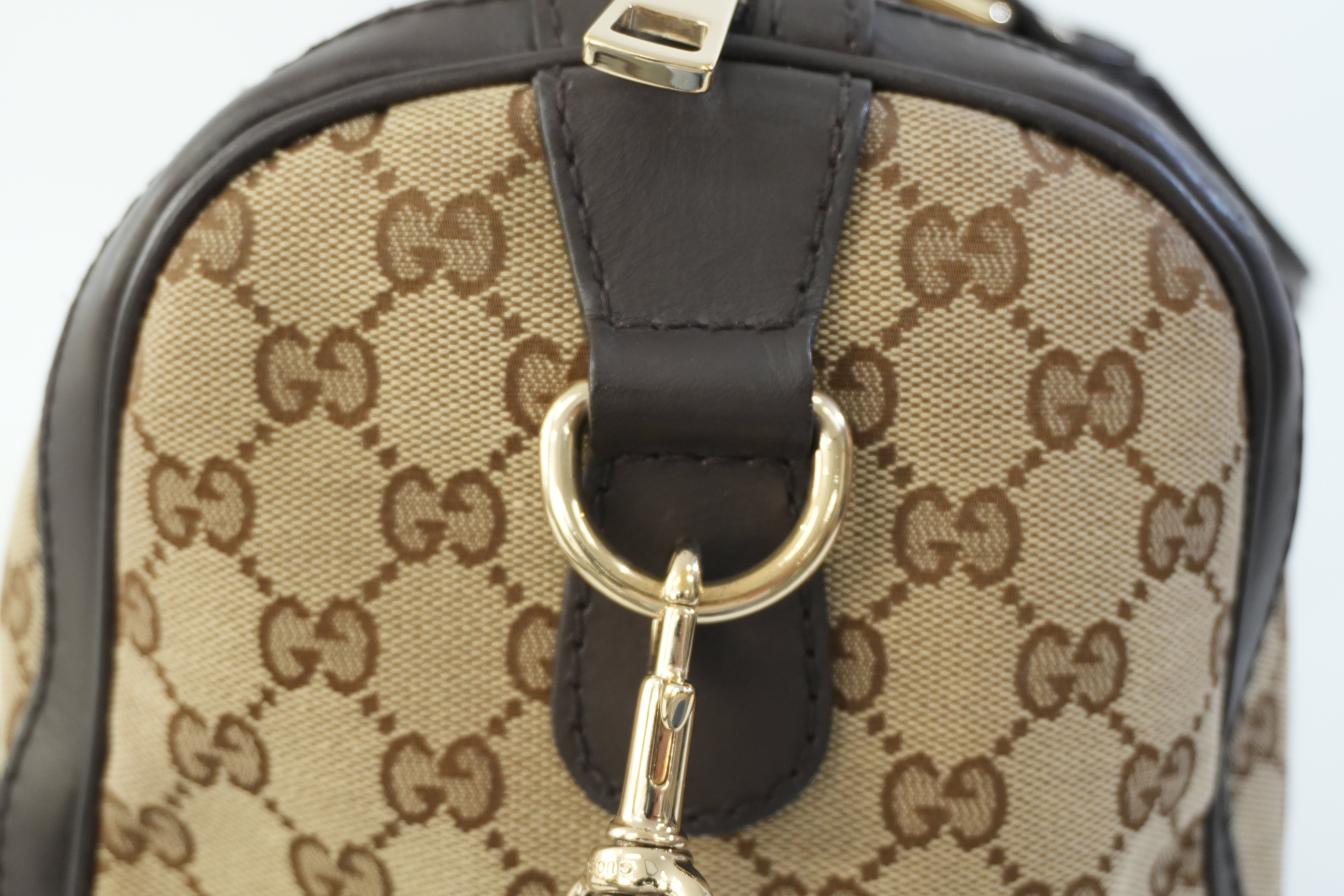 Pre-owned Gucci Fabric Canvas Two Way Sheryline Boston Shoulder Bag