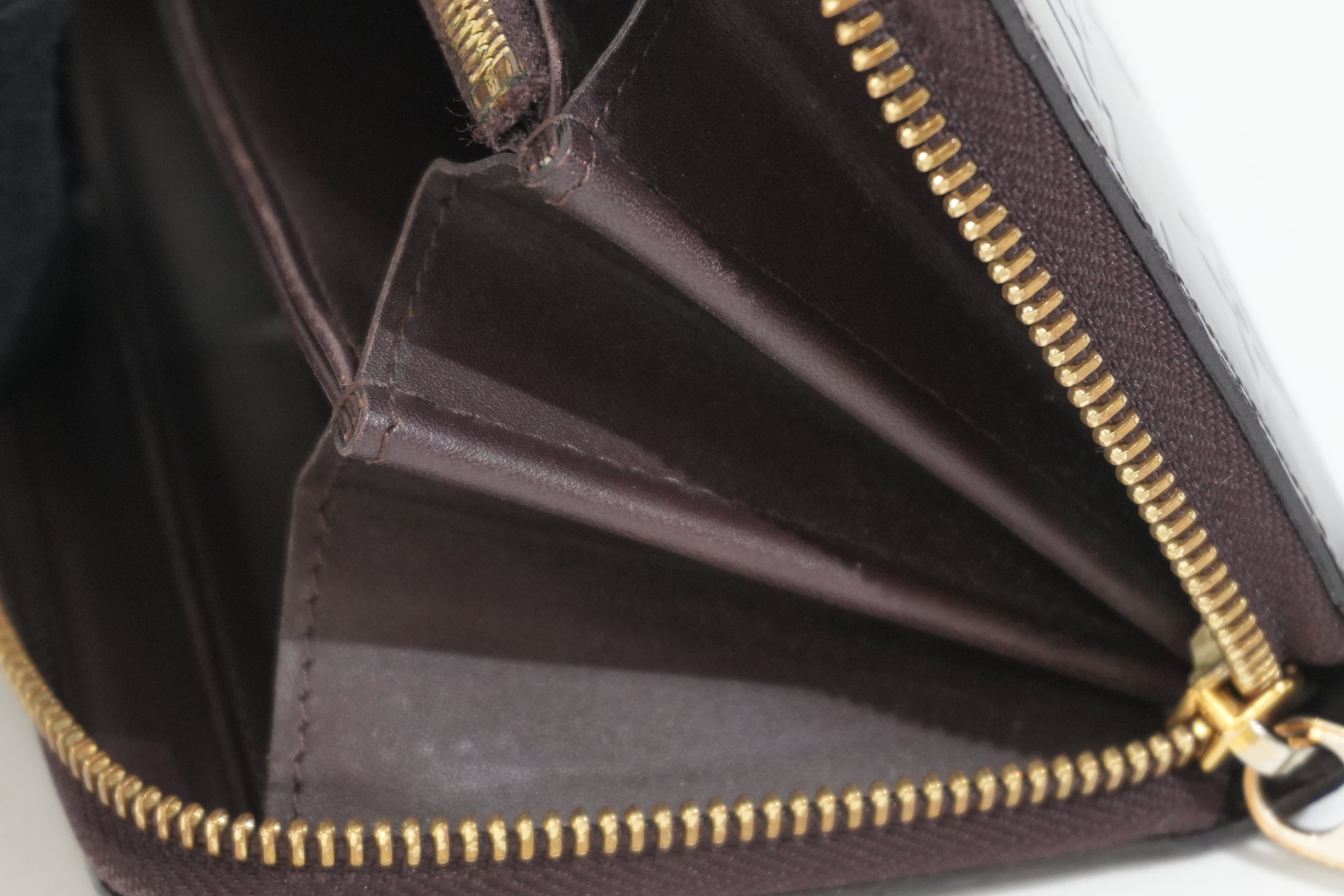 Pre-owned Louis Vuitton Vernis Zippy Long Wallet Amarante