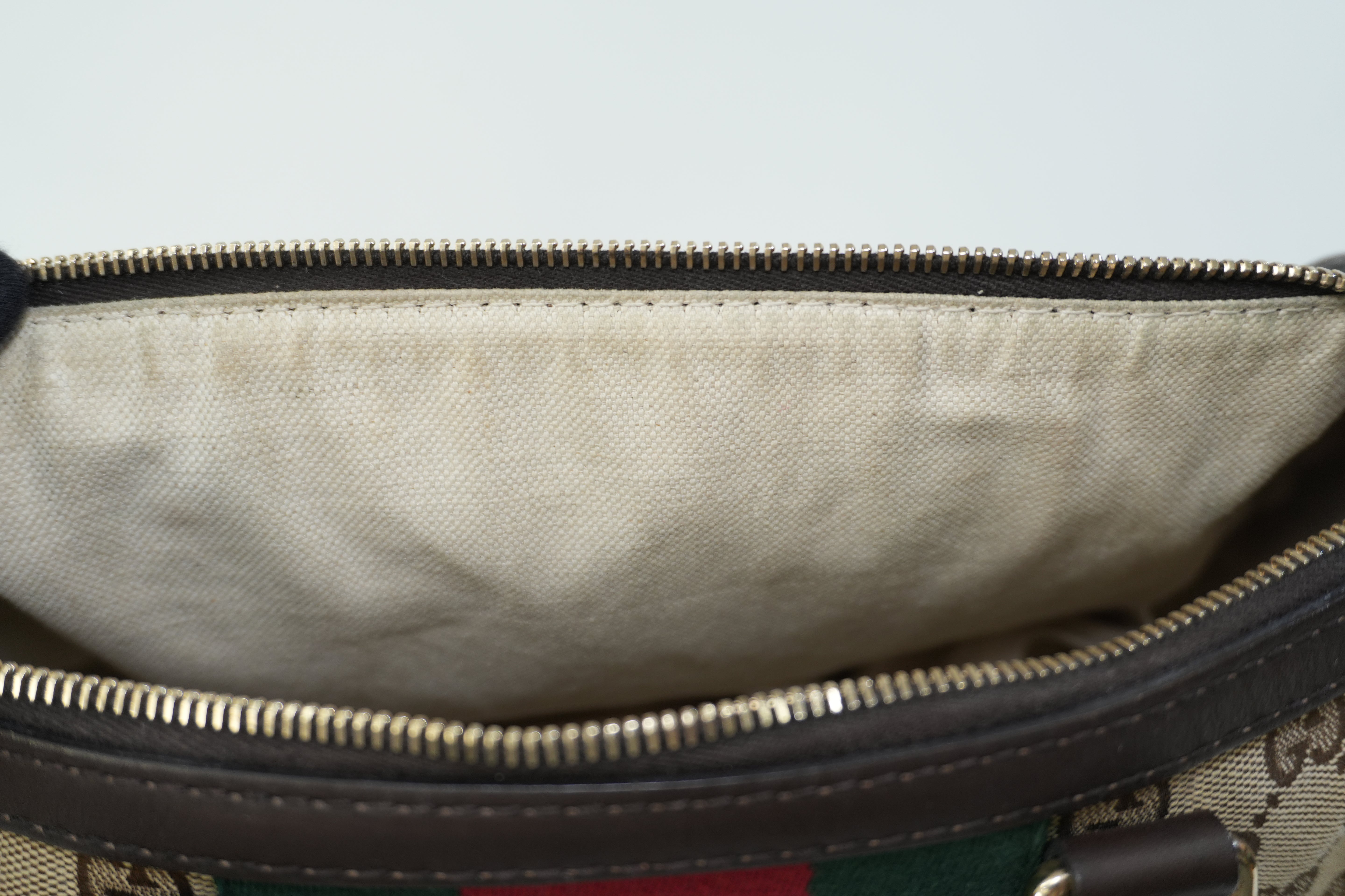 Pre-owned Gucci Fabric Canvas Two Way Sheryline Boston Shoulder Bag