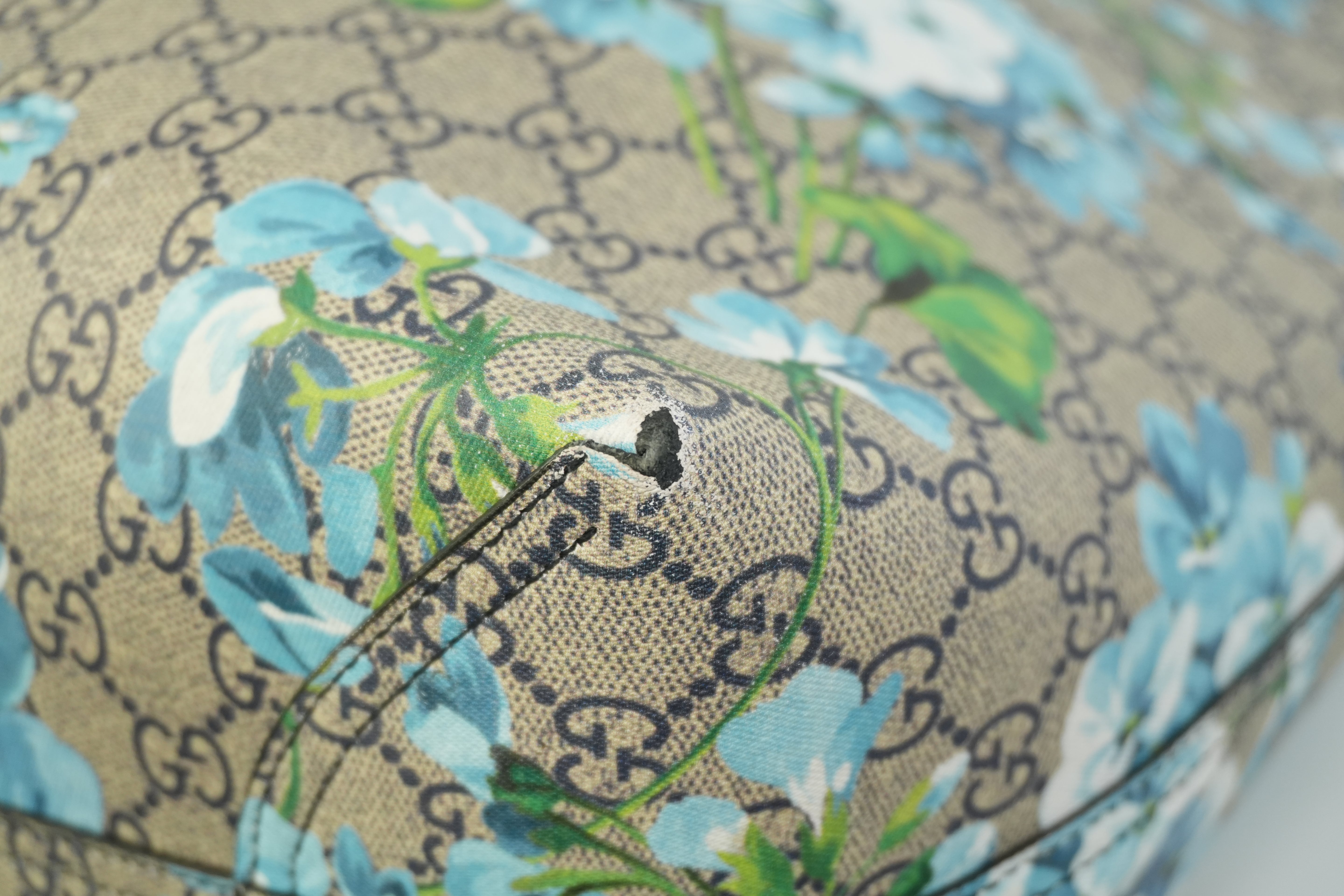 Pre-owned Gucci Canvas Blooms Reversible Tote Bag Blue