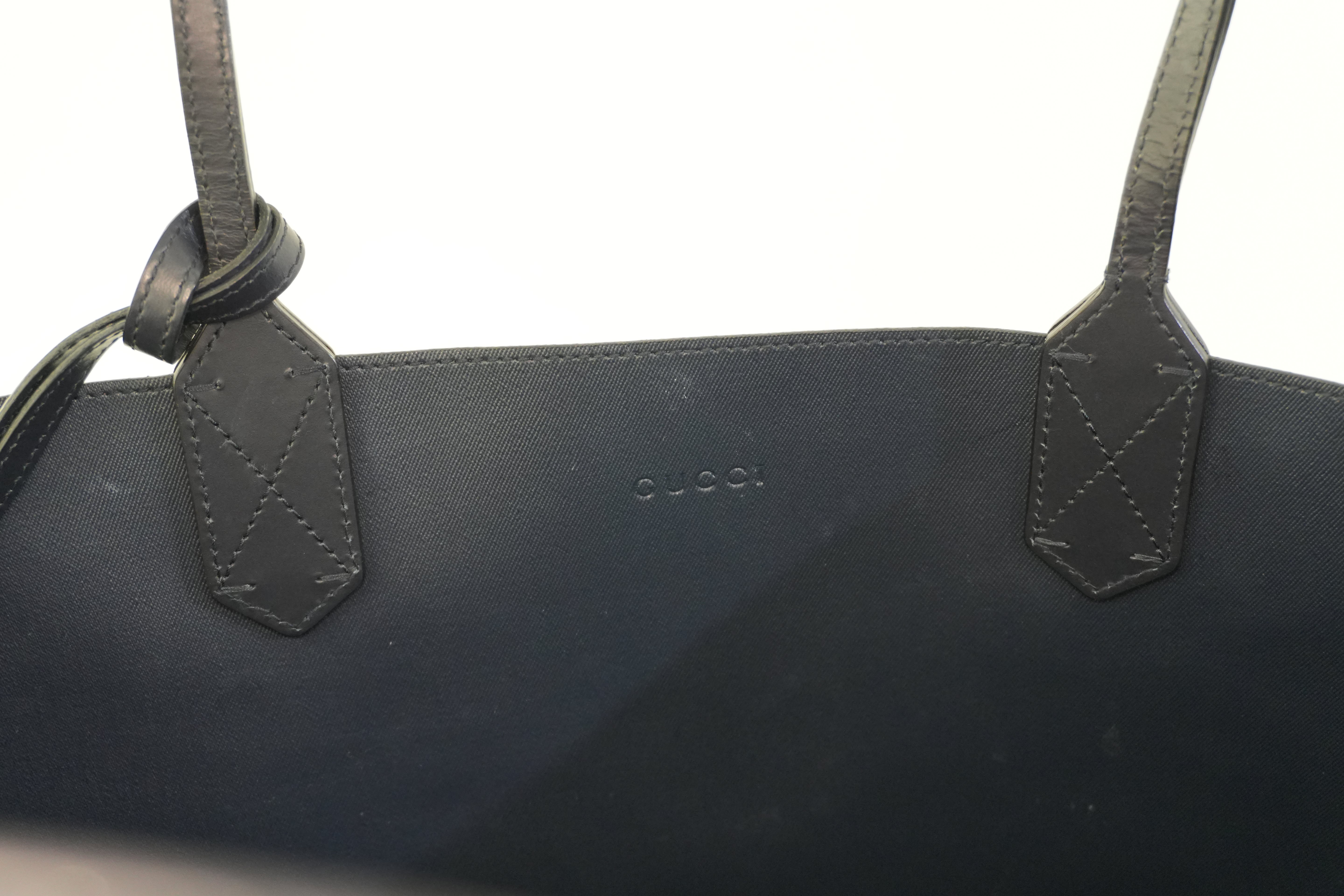 Pre-owned Gucci Canvas Blooms Reversible Tote Bag Blue