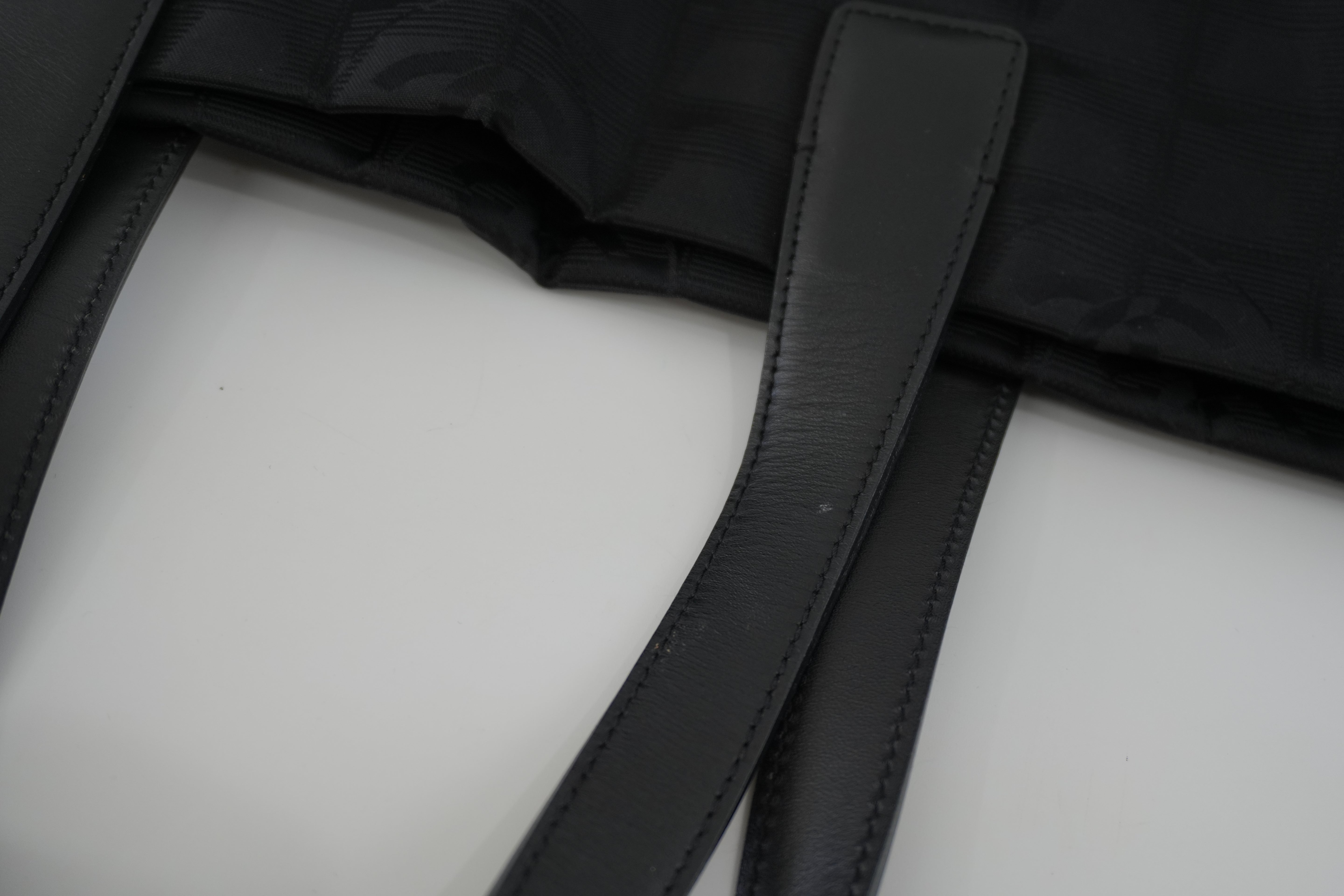 Chanel New Travel Line Tote Bag Black Nylon Used