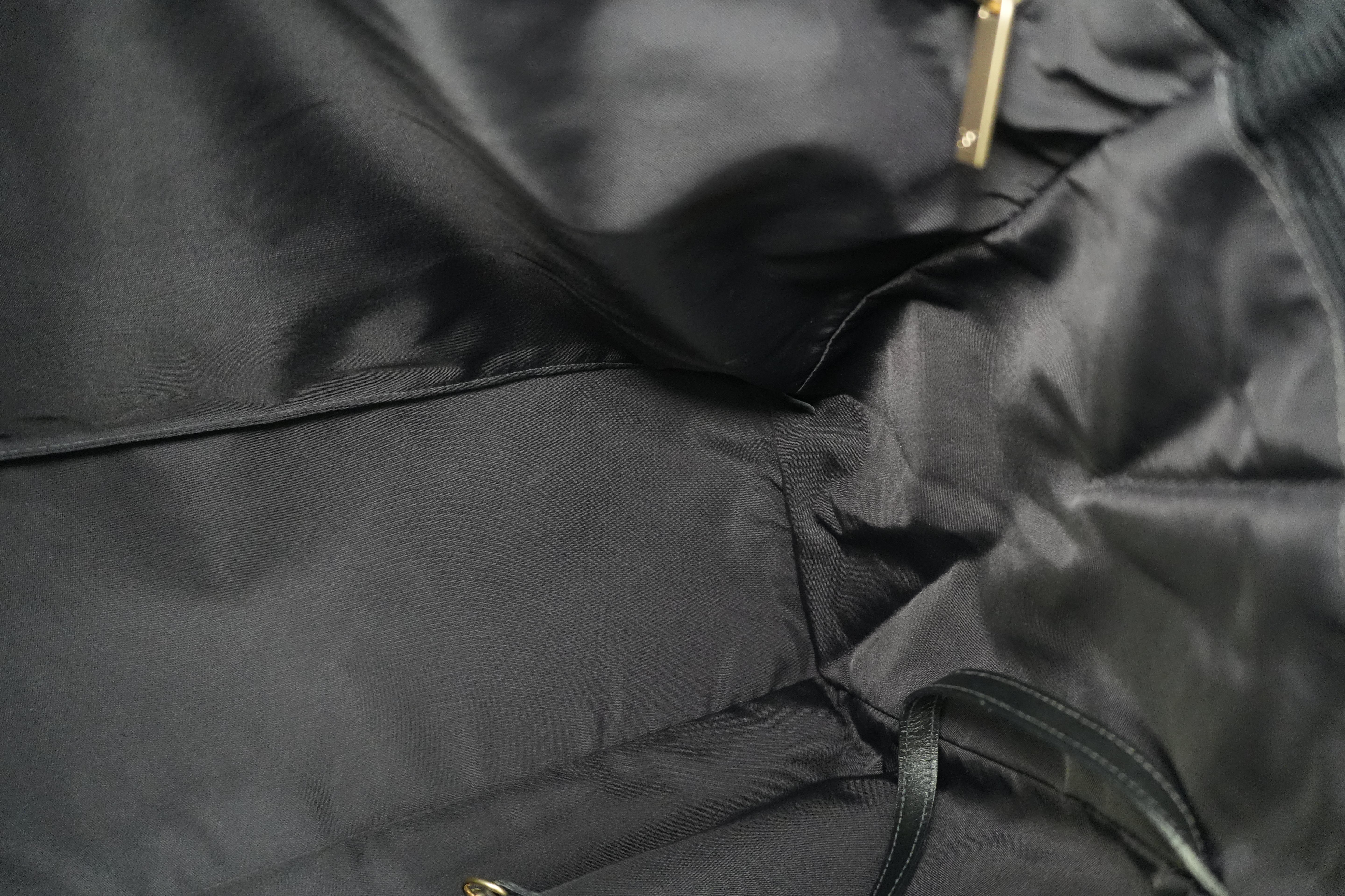 Chanel New Travel Line Tote Bag Black Nylon Used