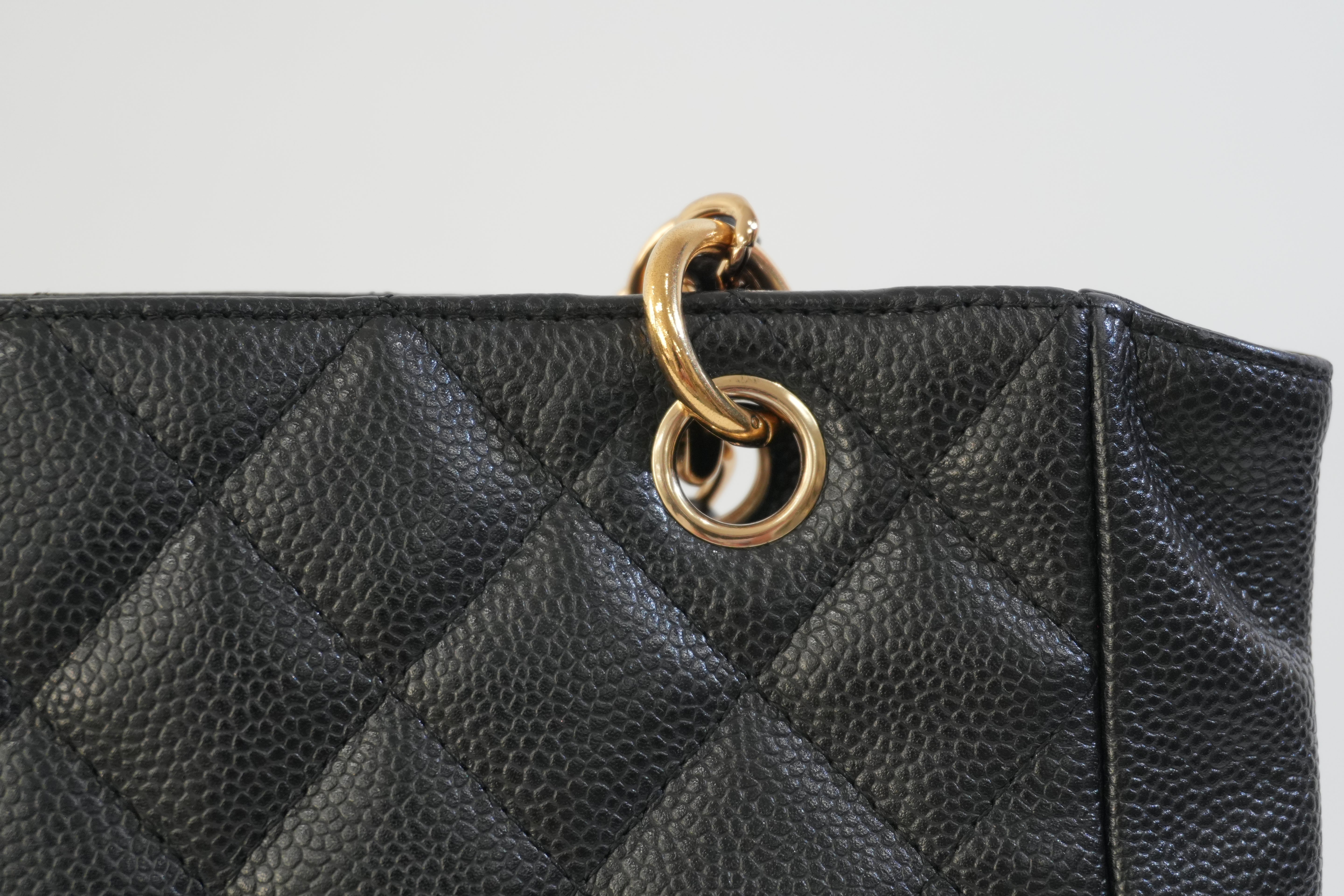 Pre-owned Chanel Caviar Skin Leather PST Chain Shoulder Bag Black