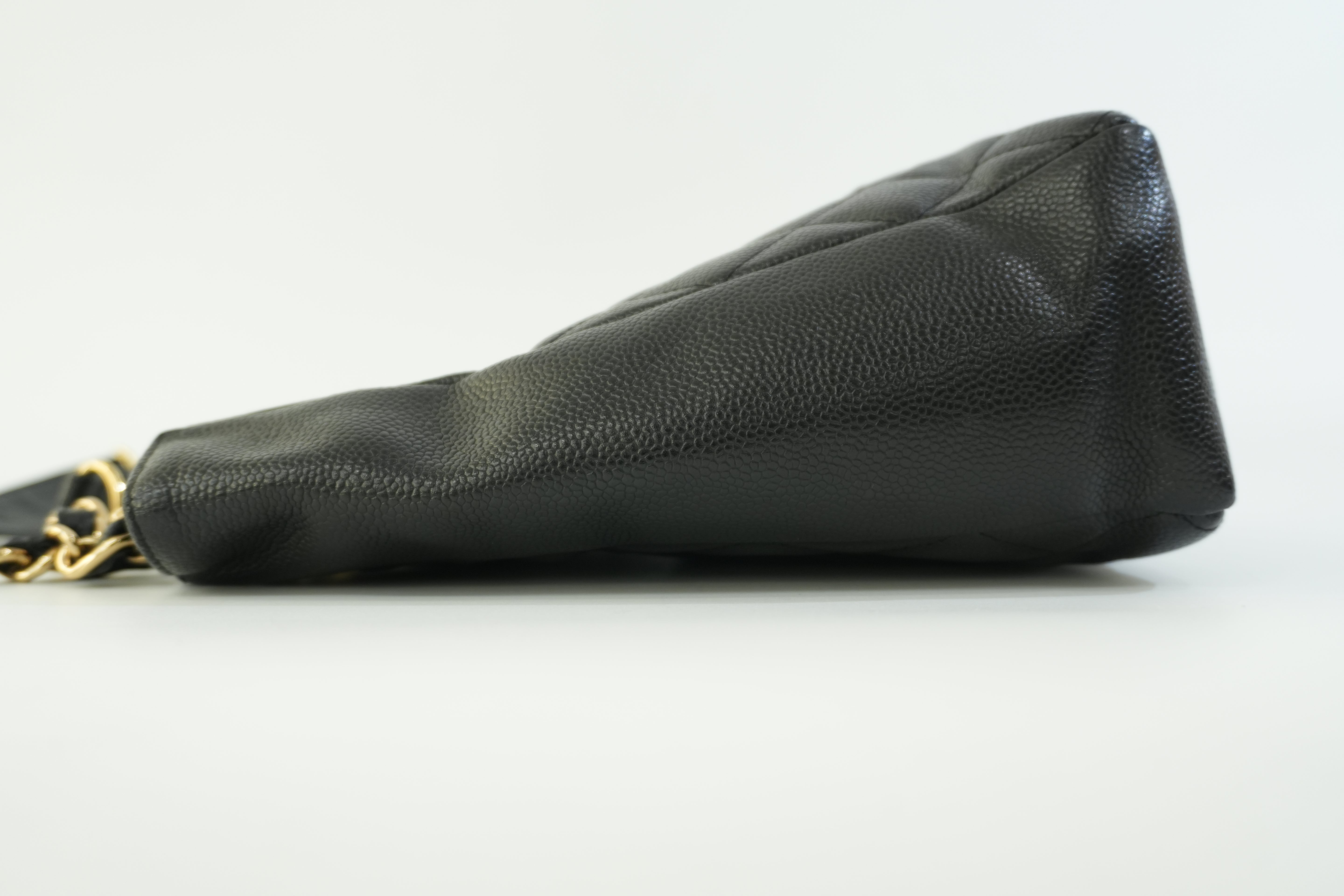 Pre-owned Chanel Caviar Skin Leather PST Chain Shoulder Bag Black