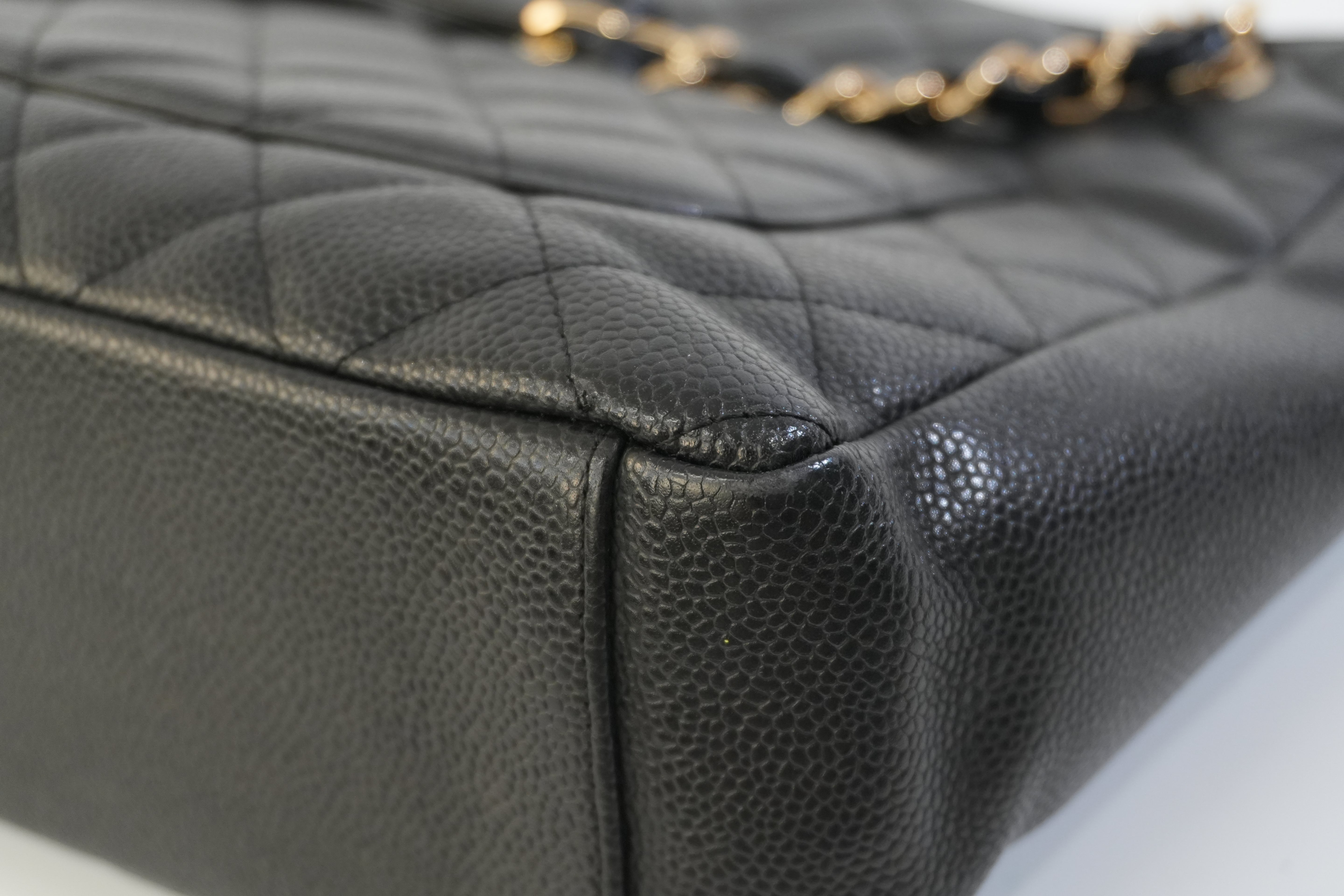 Pre-owned Chanel Caviar Skin Leather PST Chain Shoulder Bag Black