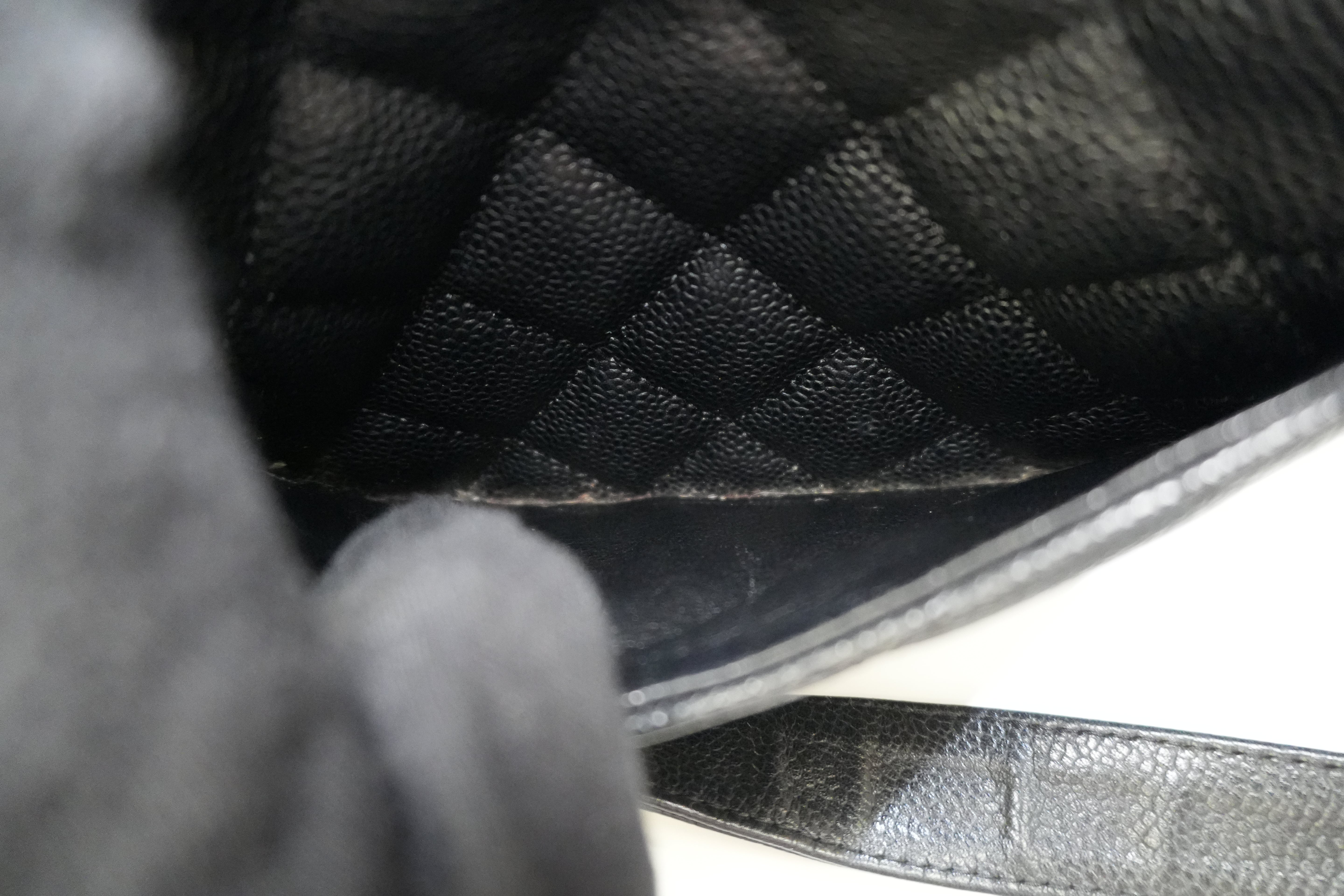 Pre-owned Chanel Caviar Skin Leather PST Chain Shoulder Bag Black