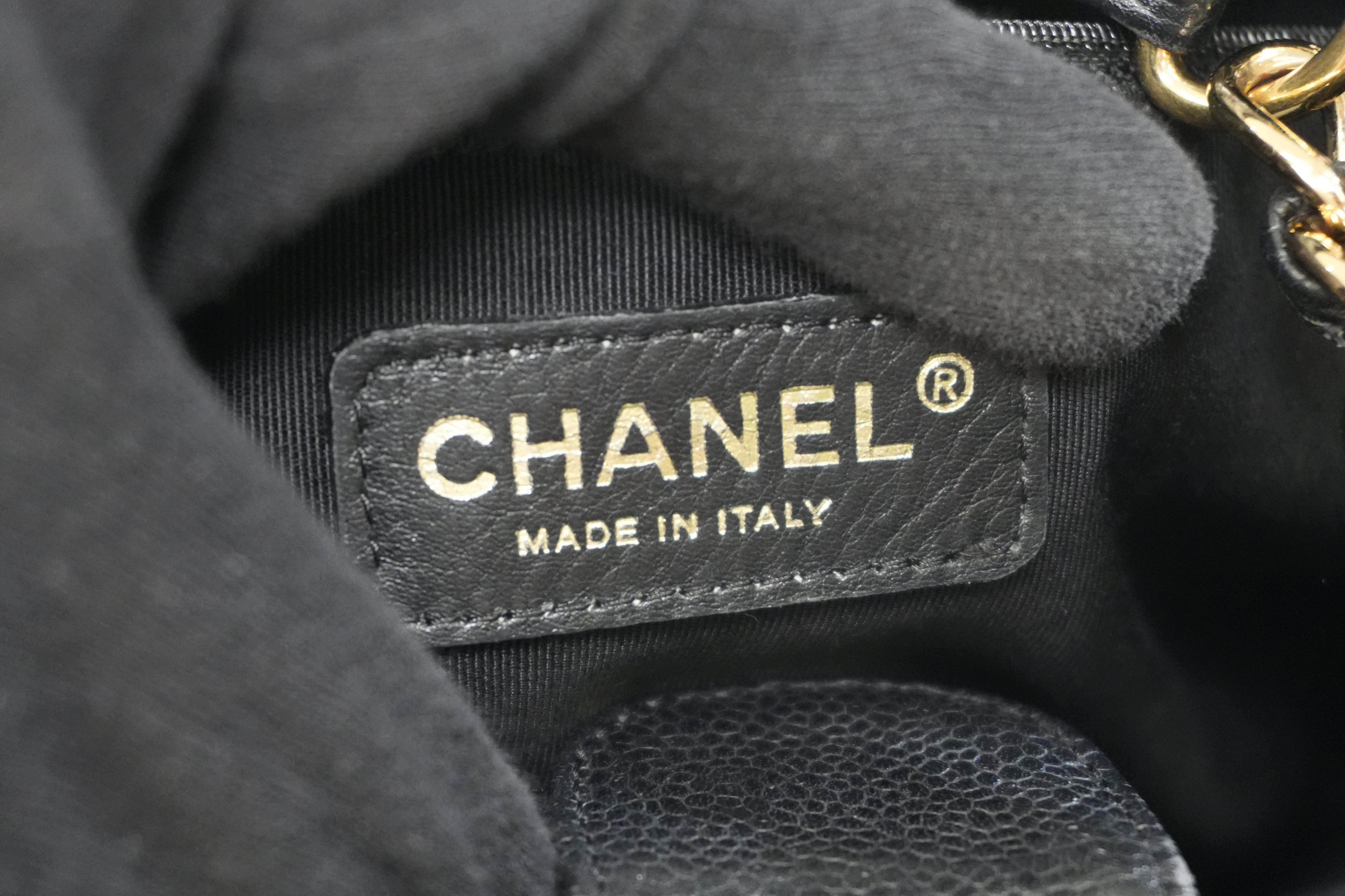 Pre-owned Chanel Caviar Skin Leather PST Chain Shoulder Bag Black