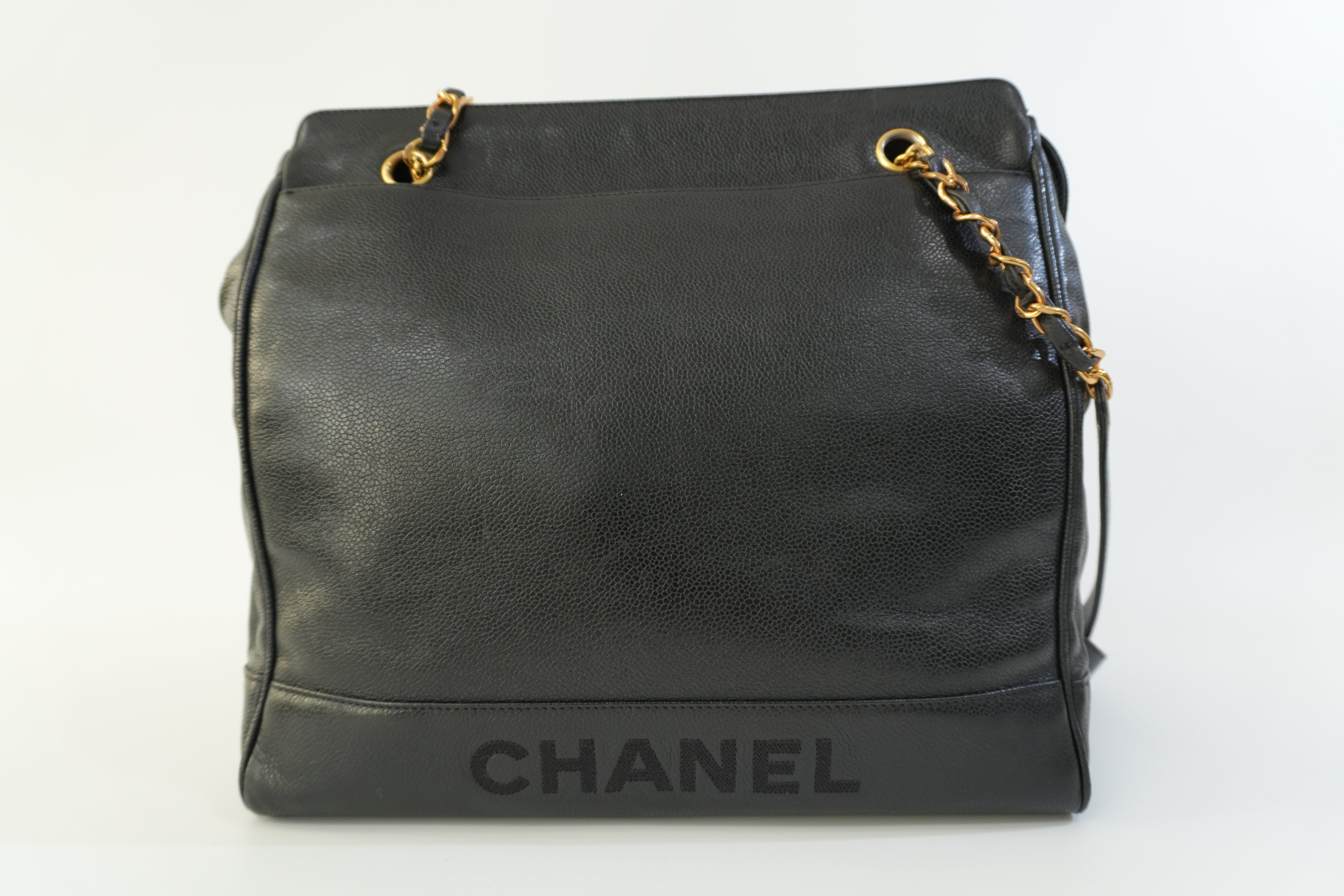 Pre-owned Chanel Caviar Skin Leather Tote Bag Black