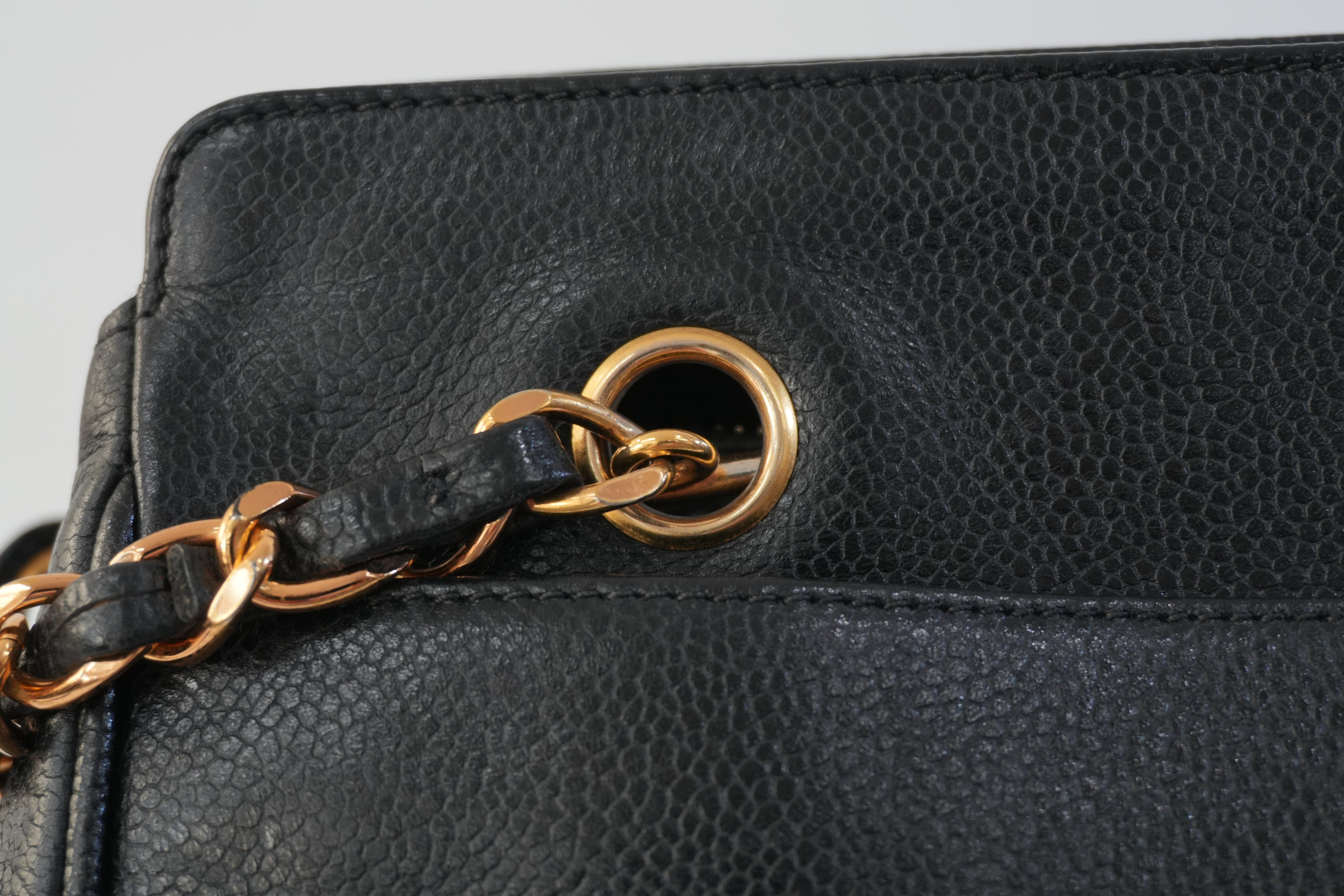 Pre-owned Chanel Caviar Skin Leather Tote Bag Black