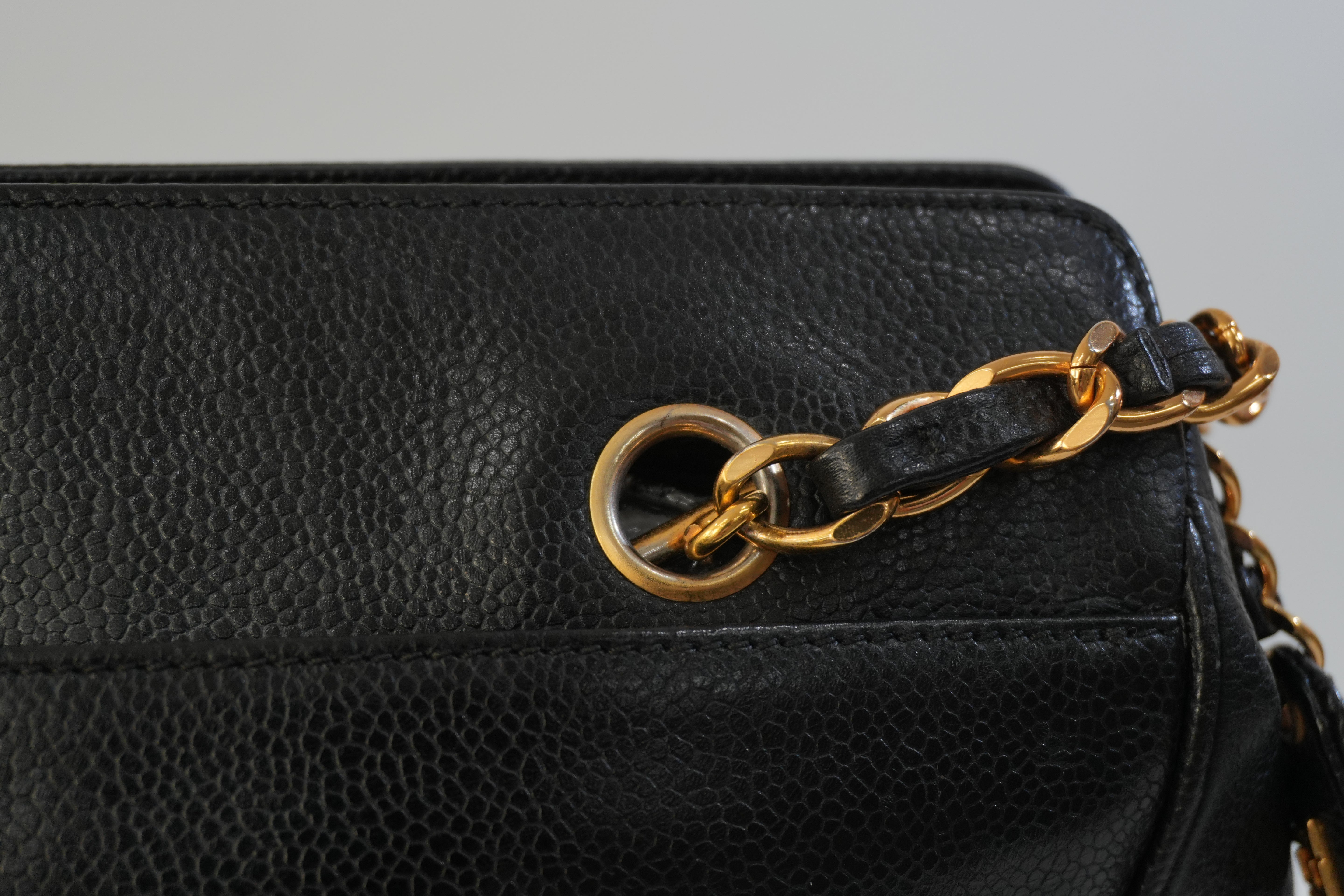 Pre-owned Chanel Caviar Skin Leather Tote Bag Black