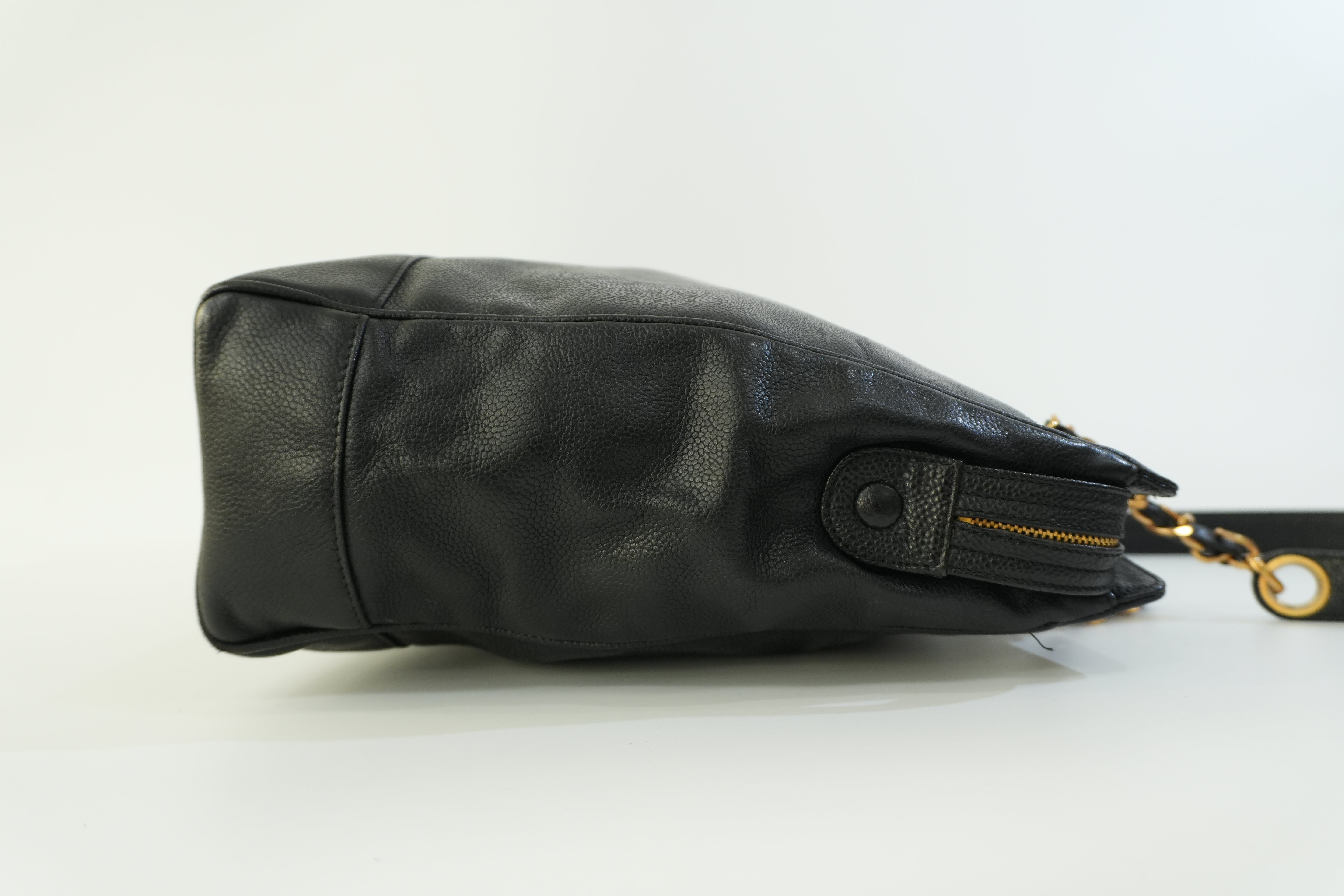 Pre-owned Chanel Caviar Skin Leather Tote Bag Black