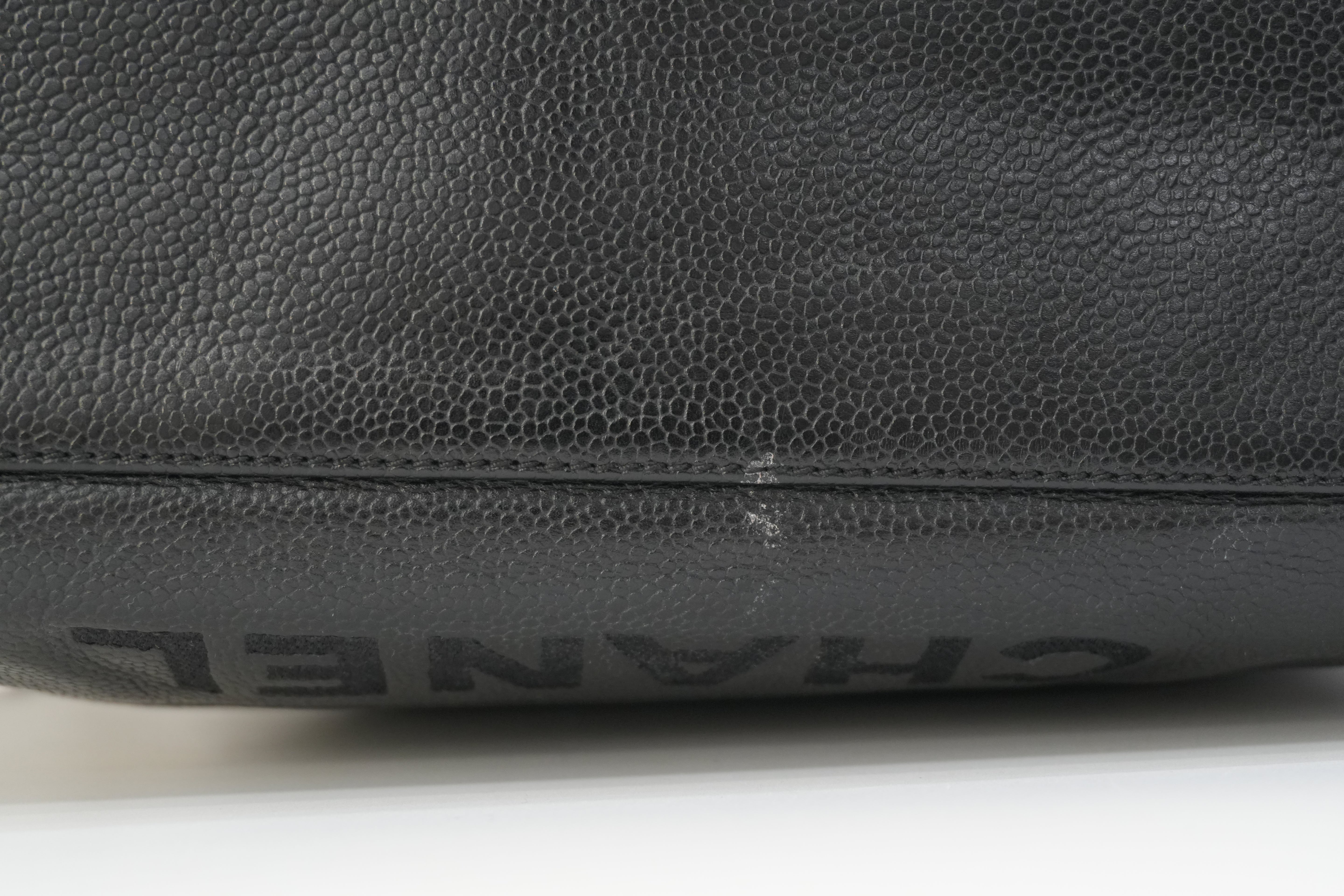 Pre-owned Chanel Caviar Skin Leather Tote Bag Black