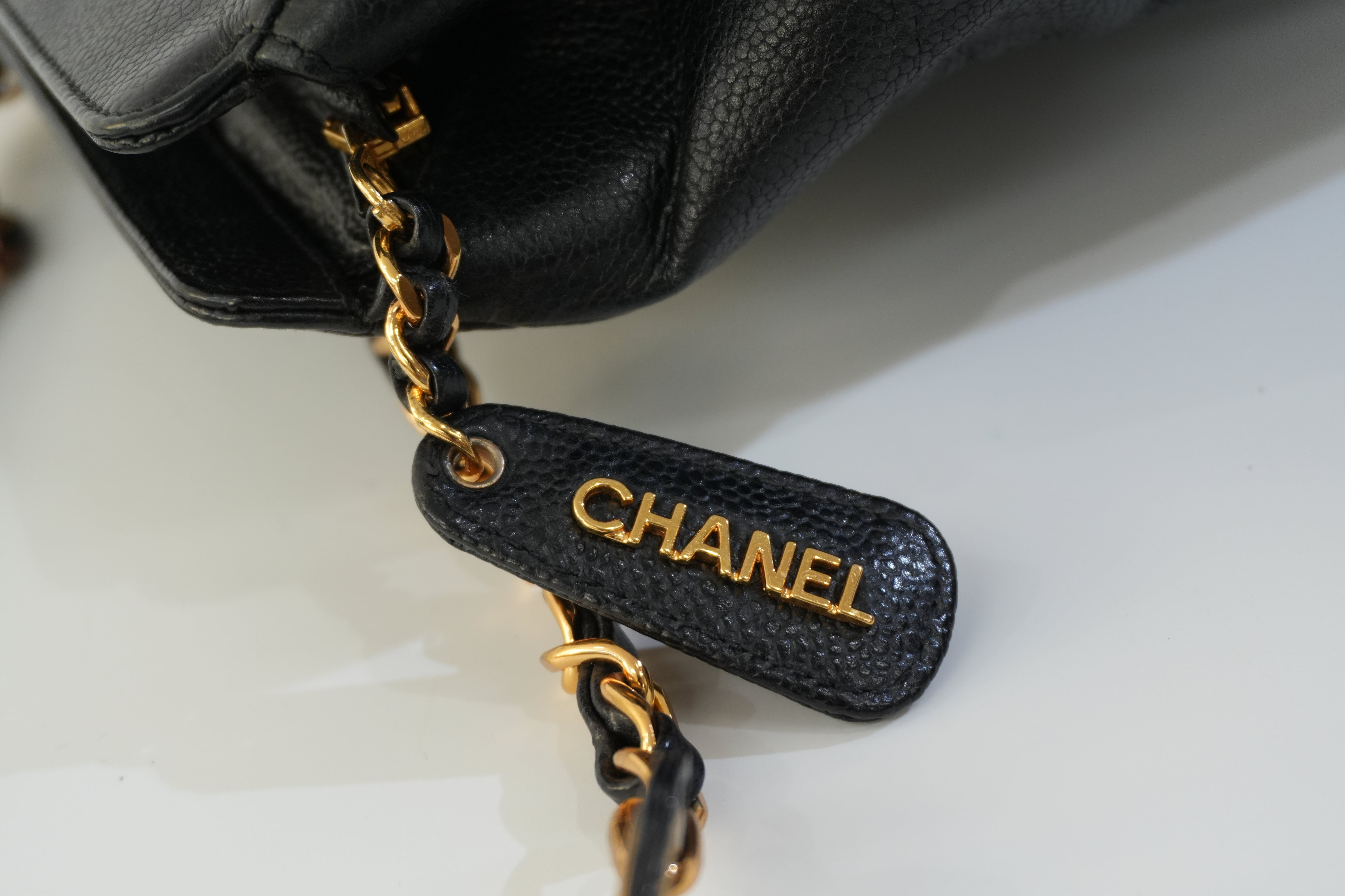 Pre-owned Chanel Caviar Skin Leather Tote Bag Black