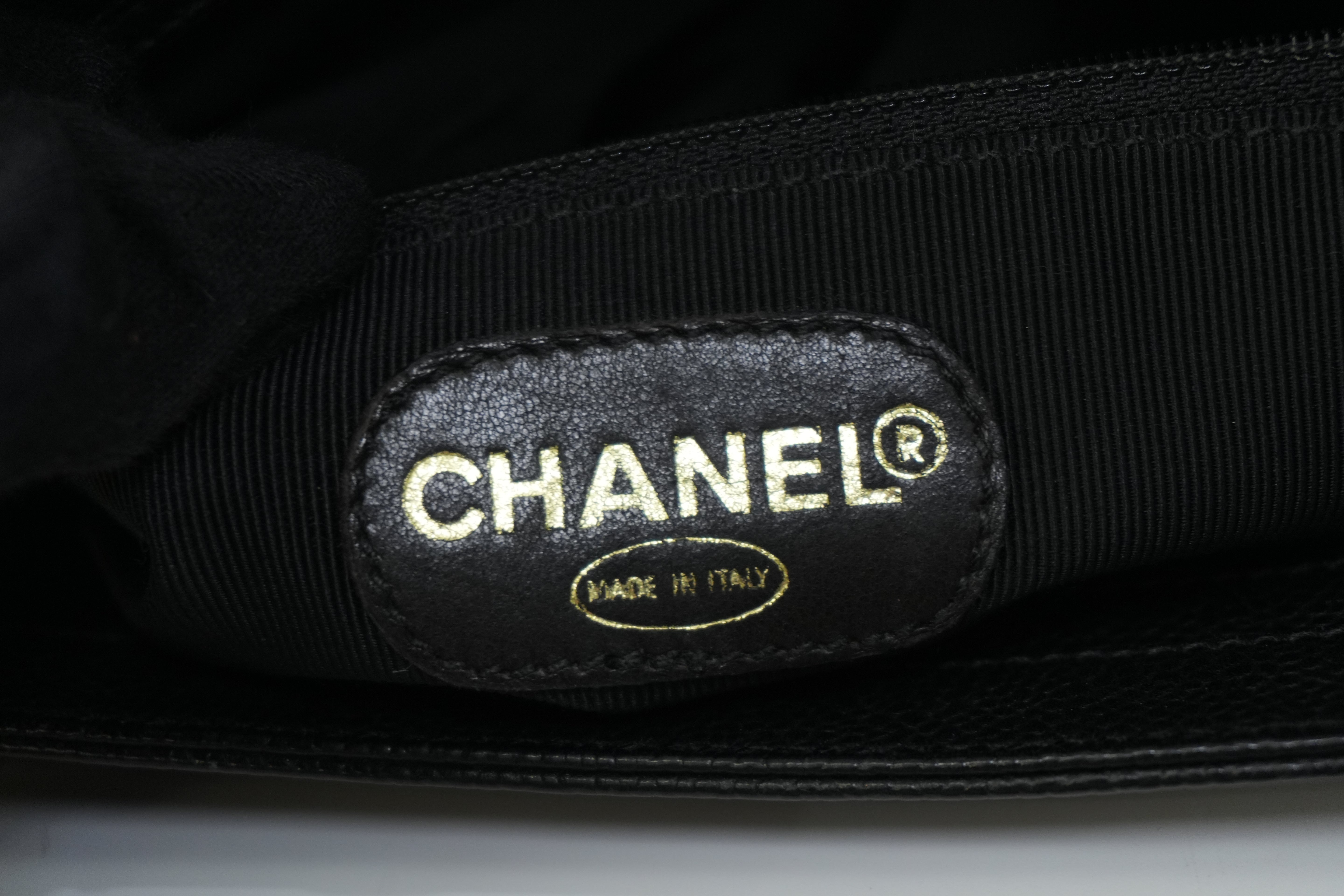 Pre-owned Chanel Caviar Skin Leather Tote Bag Black