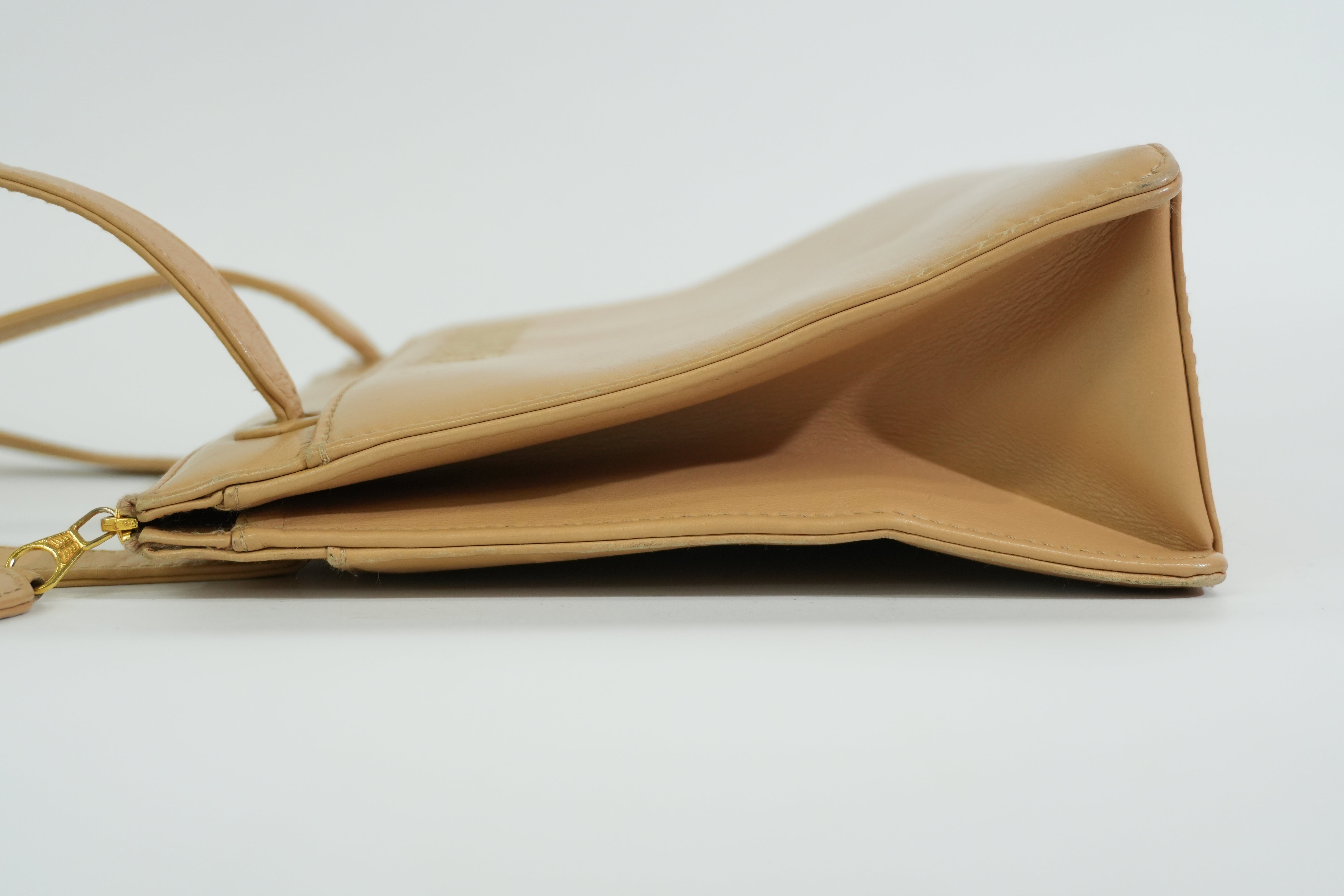 Pre-owned Chanel Lambskin Leather Tote Bag Beige