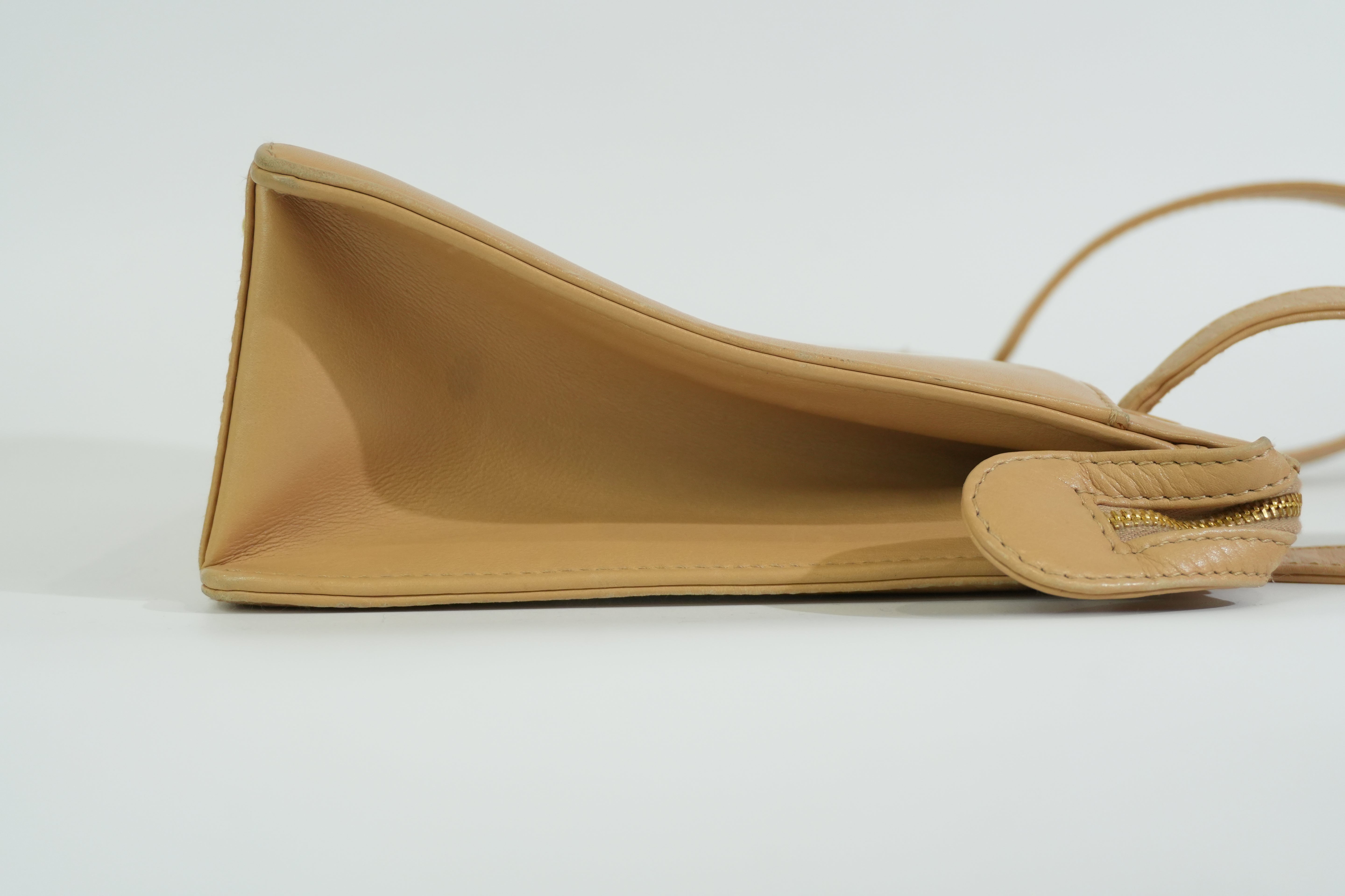 Pre-owned Chanel Lambskin Leather Tote Bag Beige