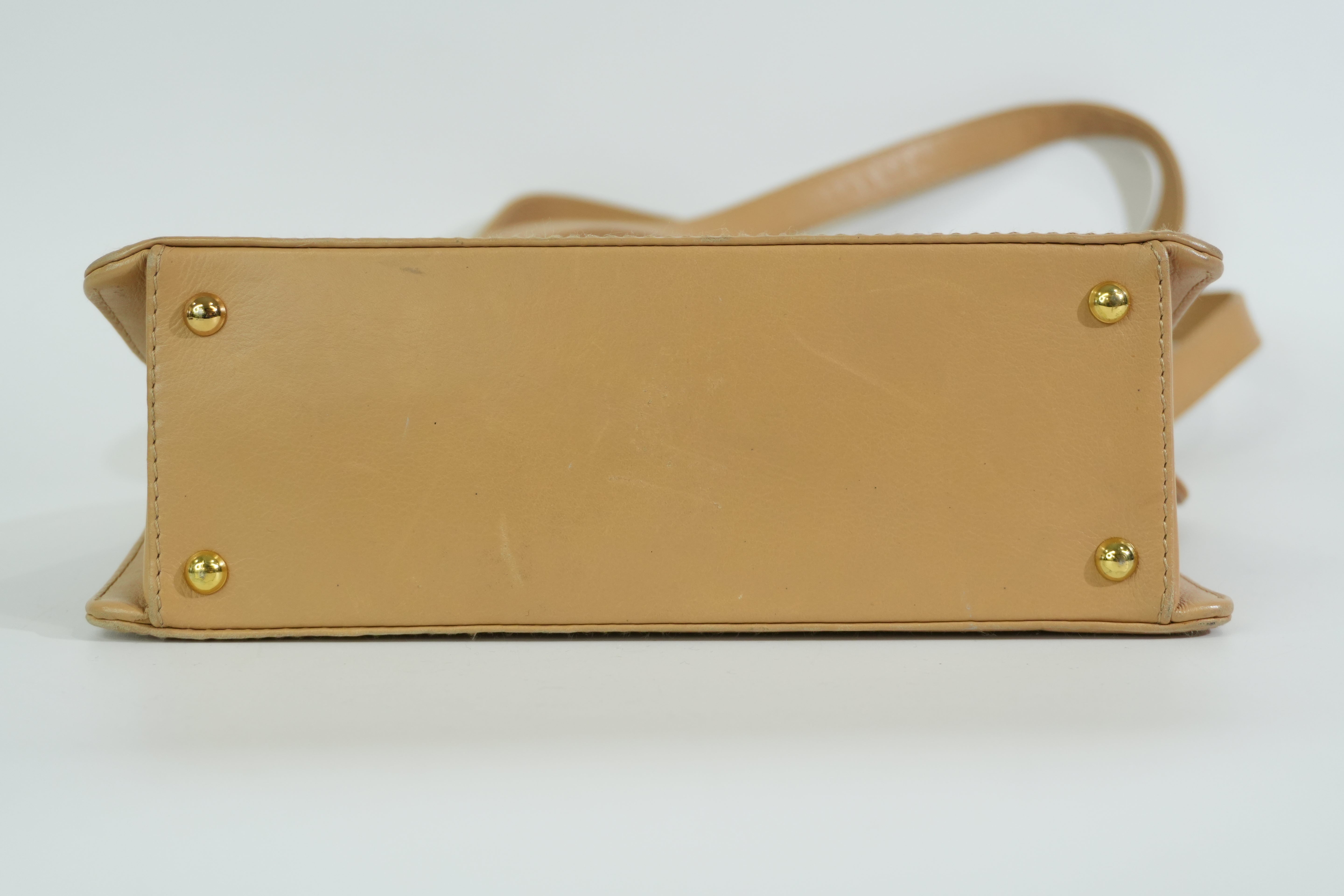 Pre-owned Chanel Lambskin Leather Tote Bag Beige