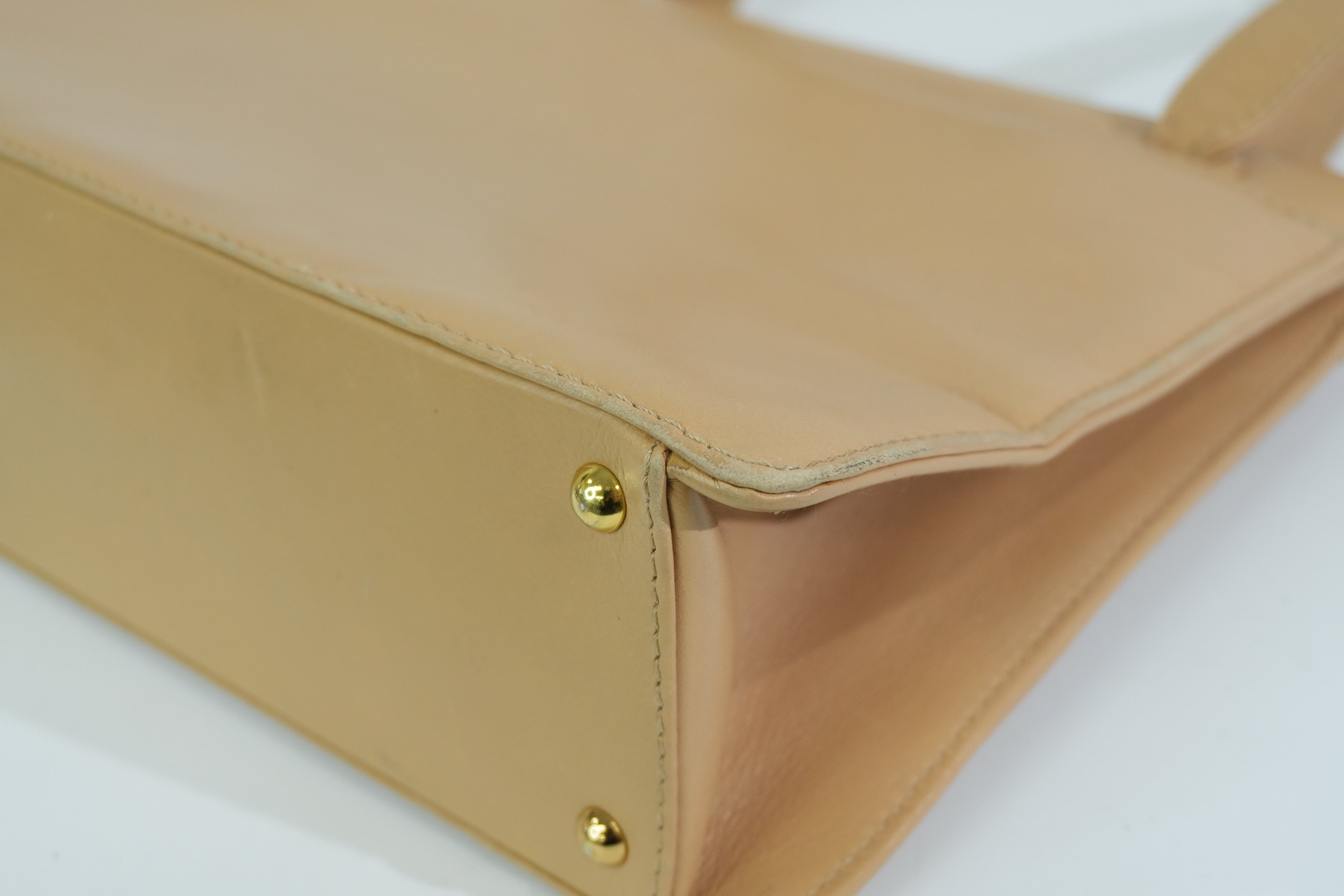 Pre-owned Chanel Lambskin Leather Tote Bag Beige