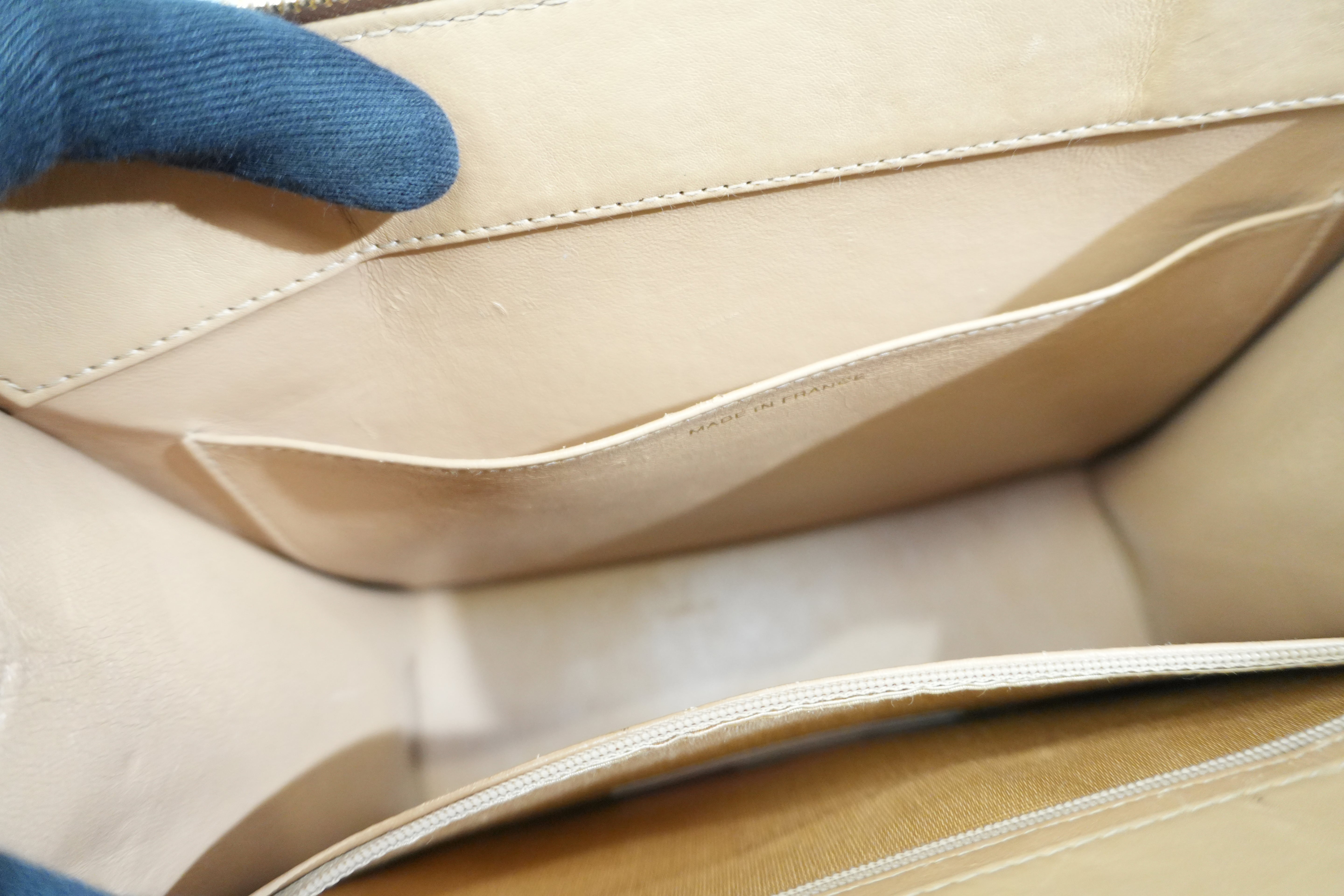 Pre-owned Chanel Lambskin Leather Tote Bag Beige