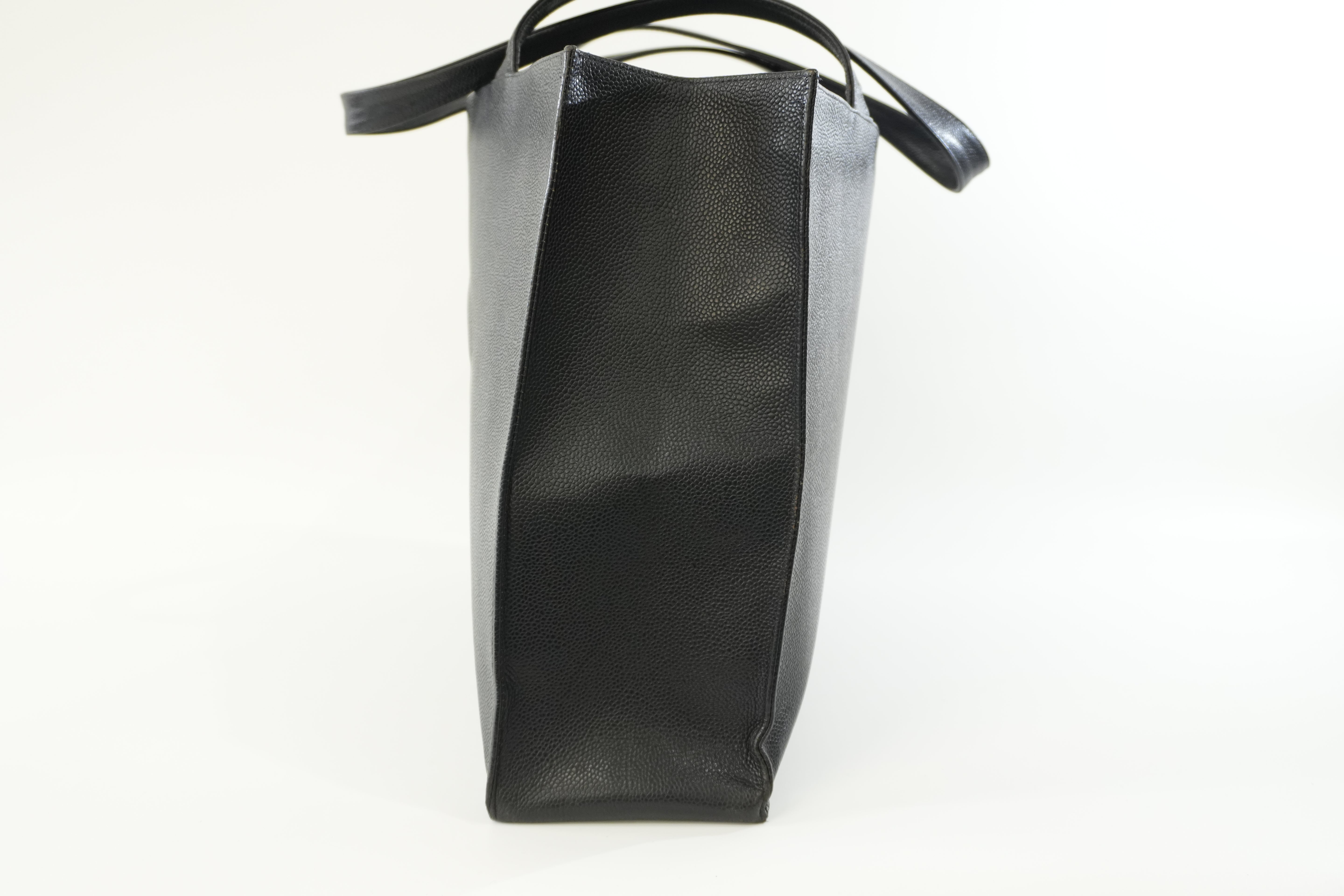 Pre-owned Chanel Caviar Skin Leather Tote Bag Black