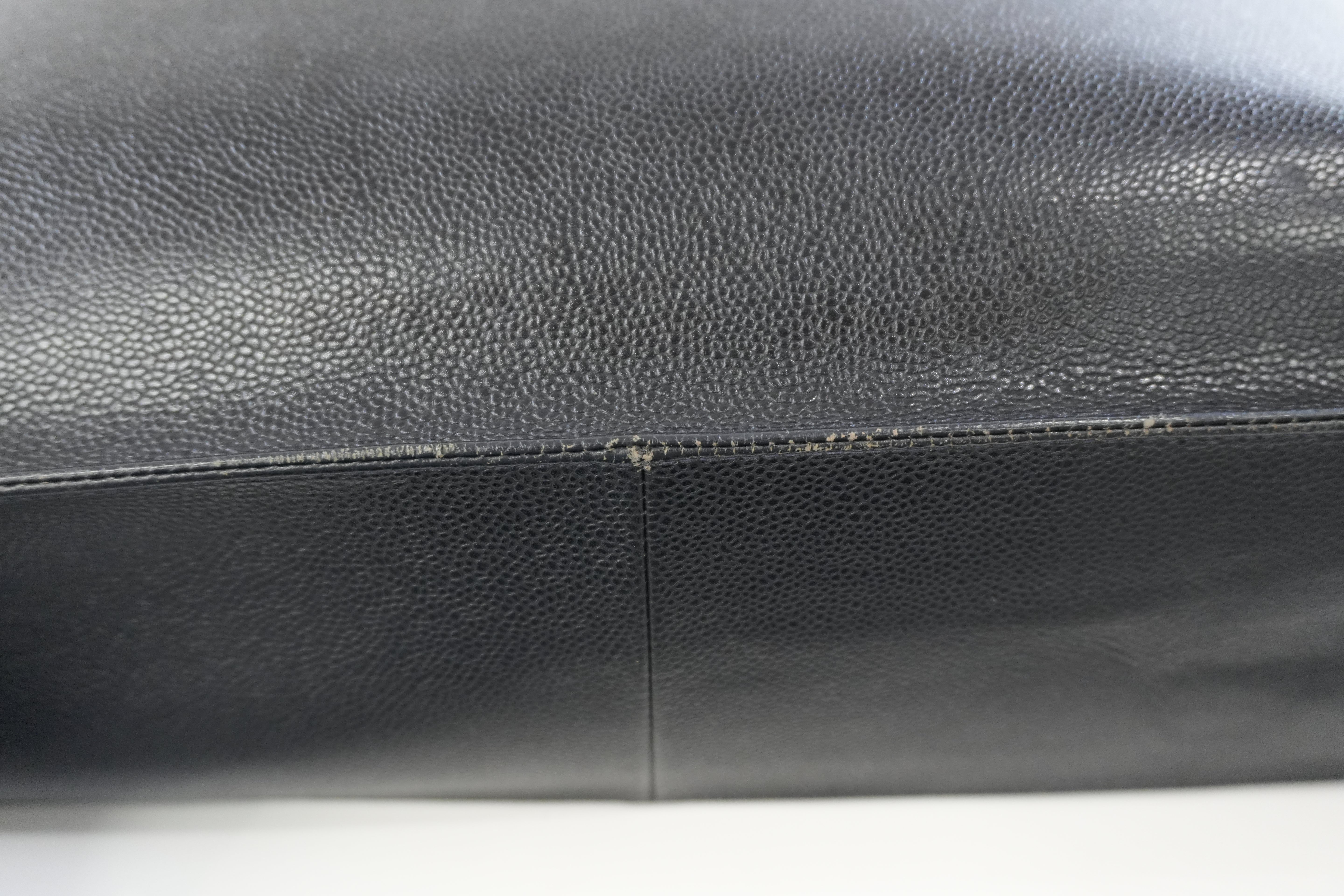 Pre-owned Chanel Caviar Skin Leather Tote Bag Black