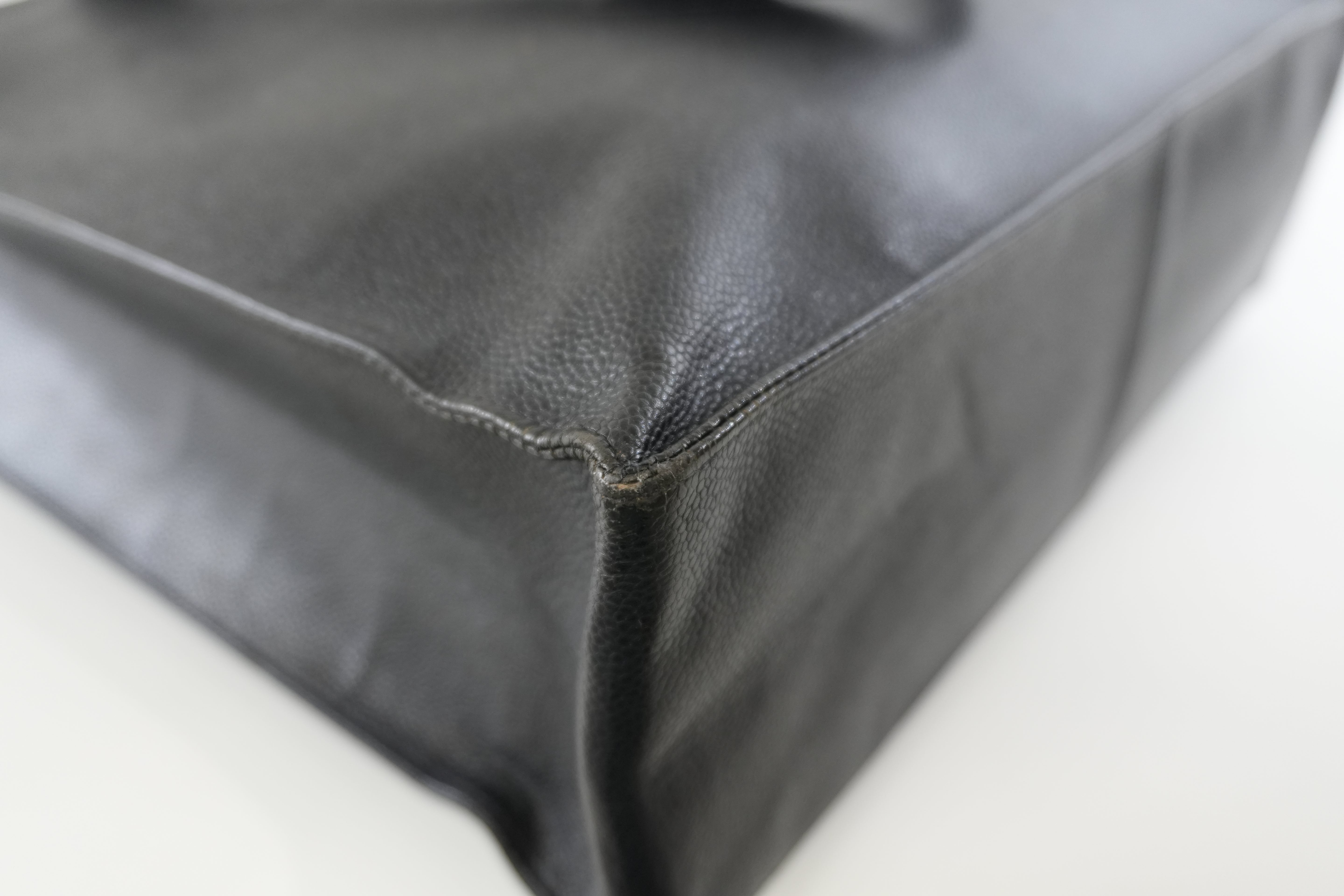 Pre-owned Chanel Caviar Skin Leather Tote Bag Black